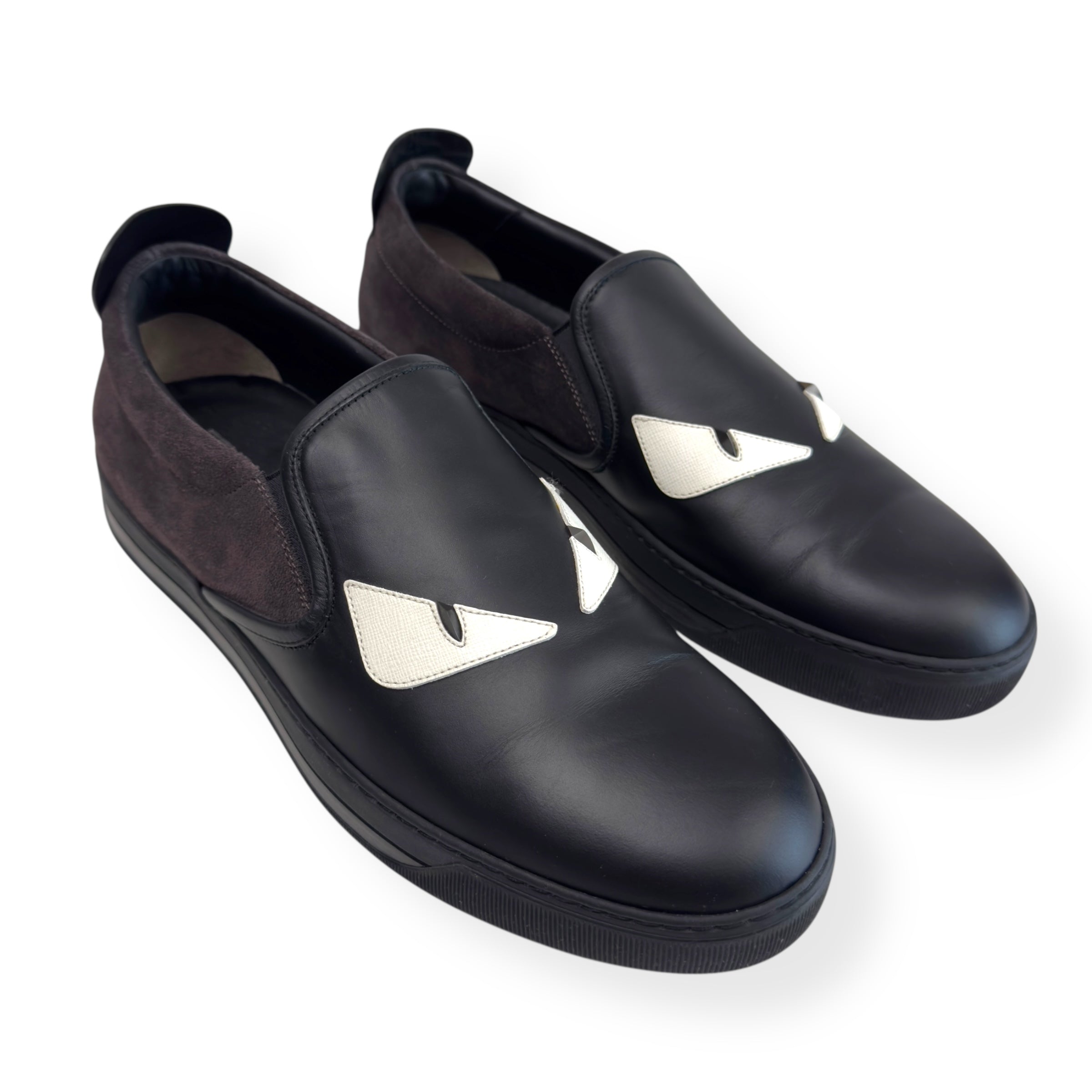 FENDI MONSTER SLIP ON SNEAKER BLACK / WHITE UK9
