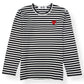 CDG PLAY LONG SLEEVE T-SHIRT BLACK / WHITE L
