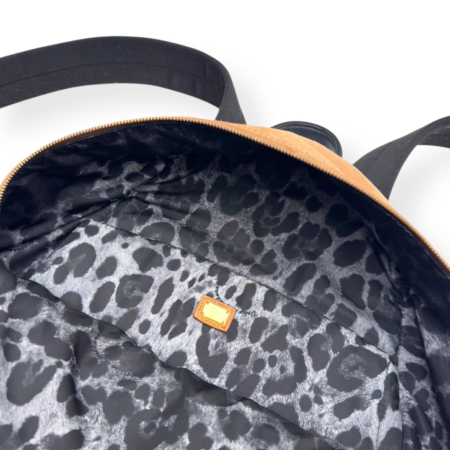 DOLCE & GABBANA SUEDE BACKPACK TAN / BLACK M