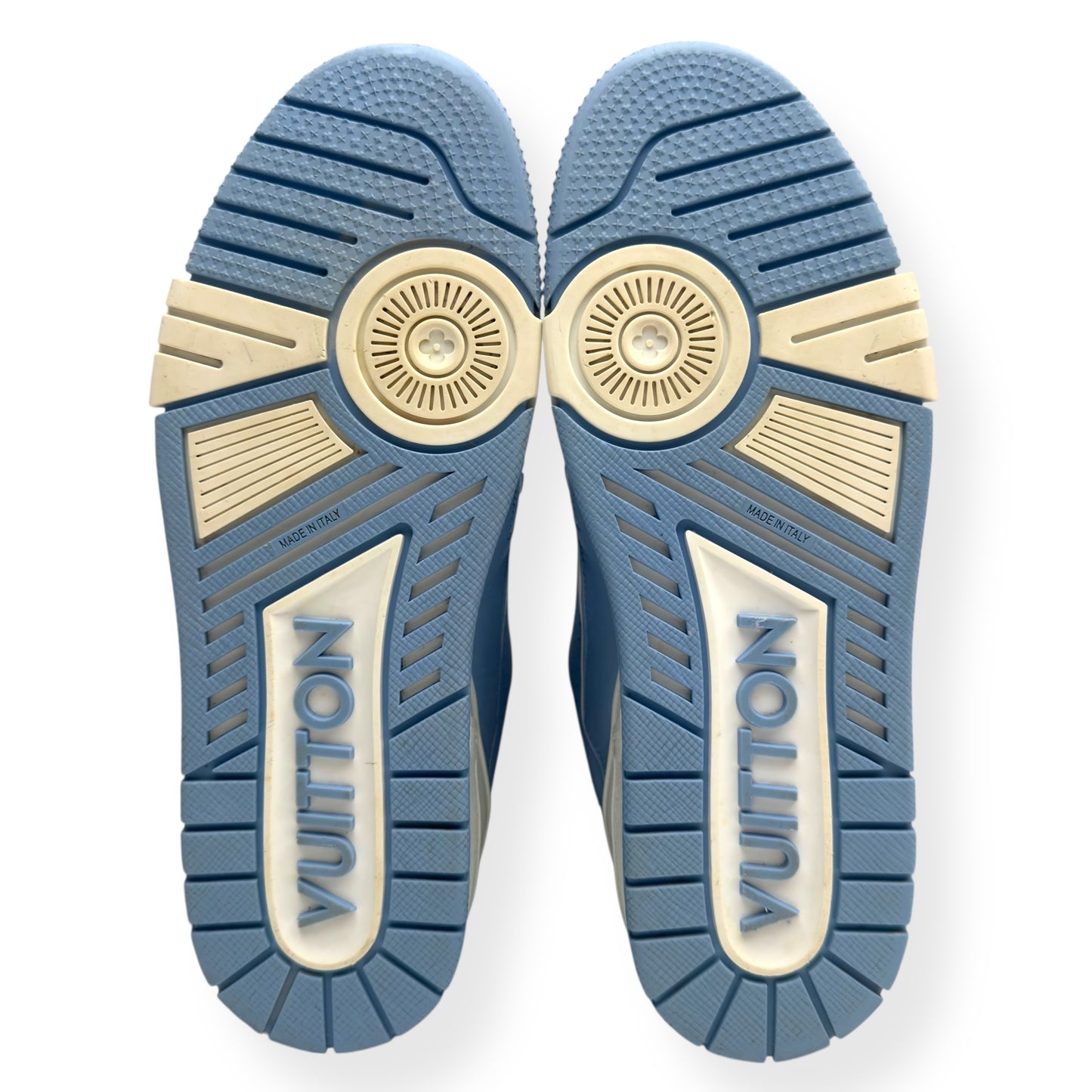 LOUIS VUITTON LV TRAINER BABY BLUE / WHITE UK7