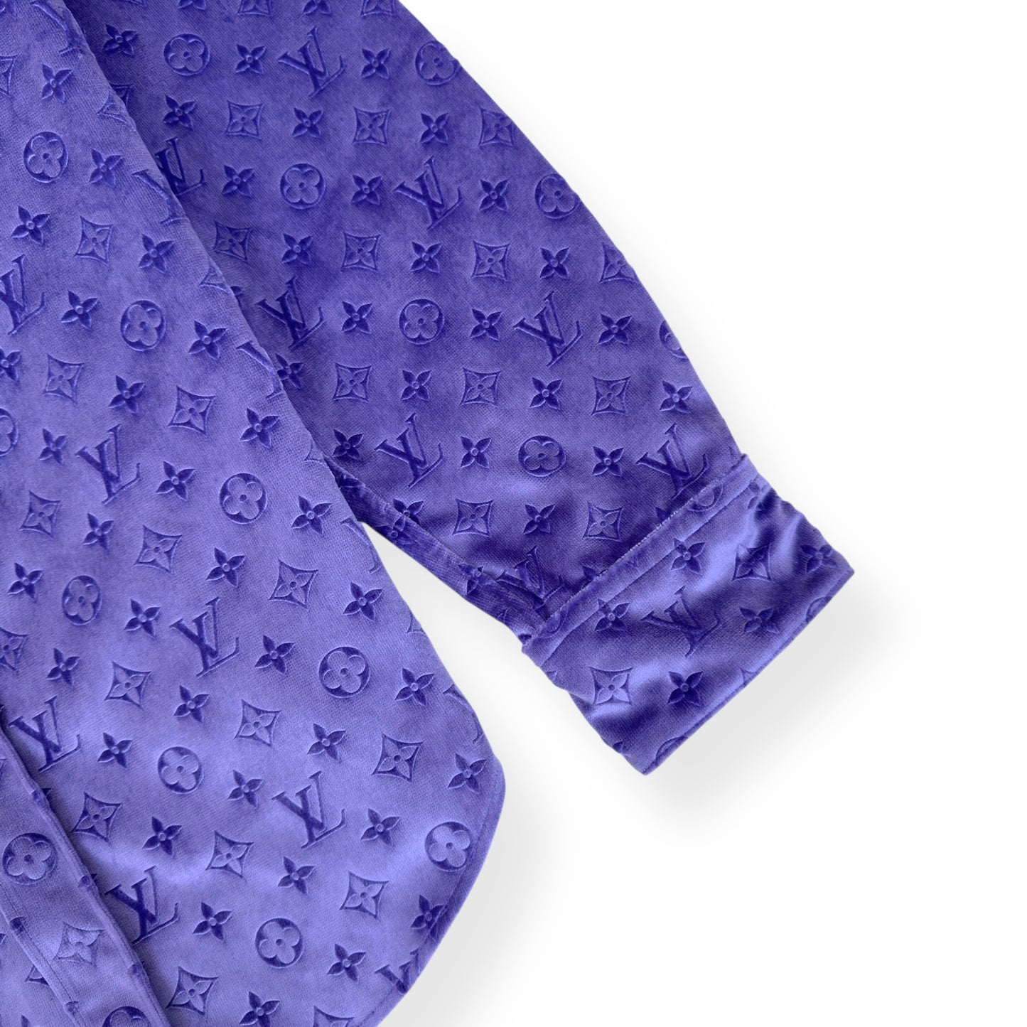 LOUIS VUITTON LV MONOGRAM VELVET SHIRT PURPLE L