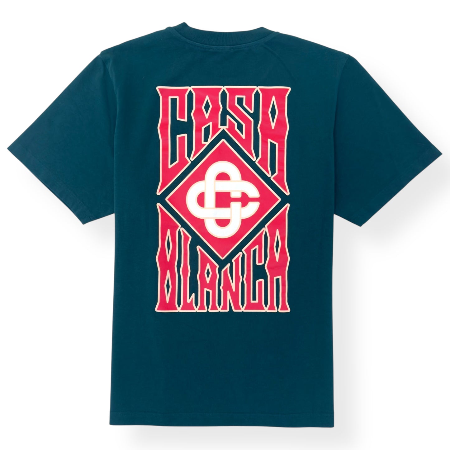 CASABLANCA GOTHIC STACKED LOGO T-SHIRT GREEN L