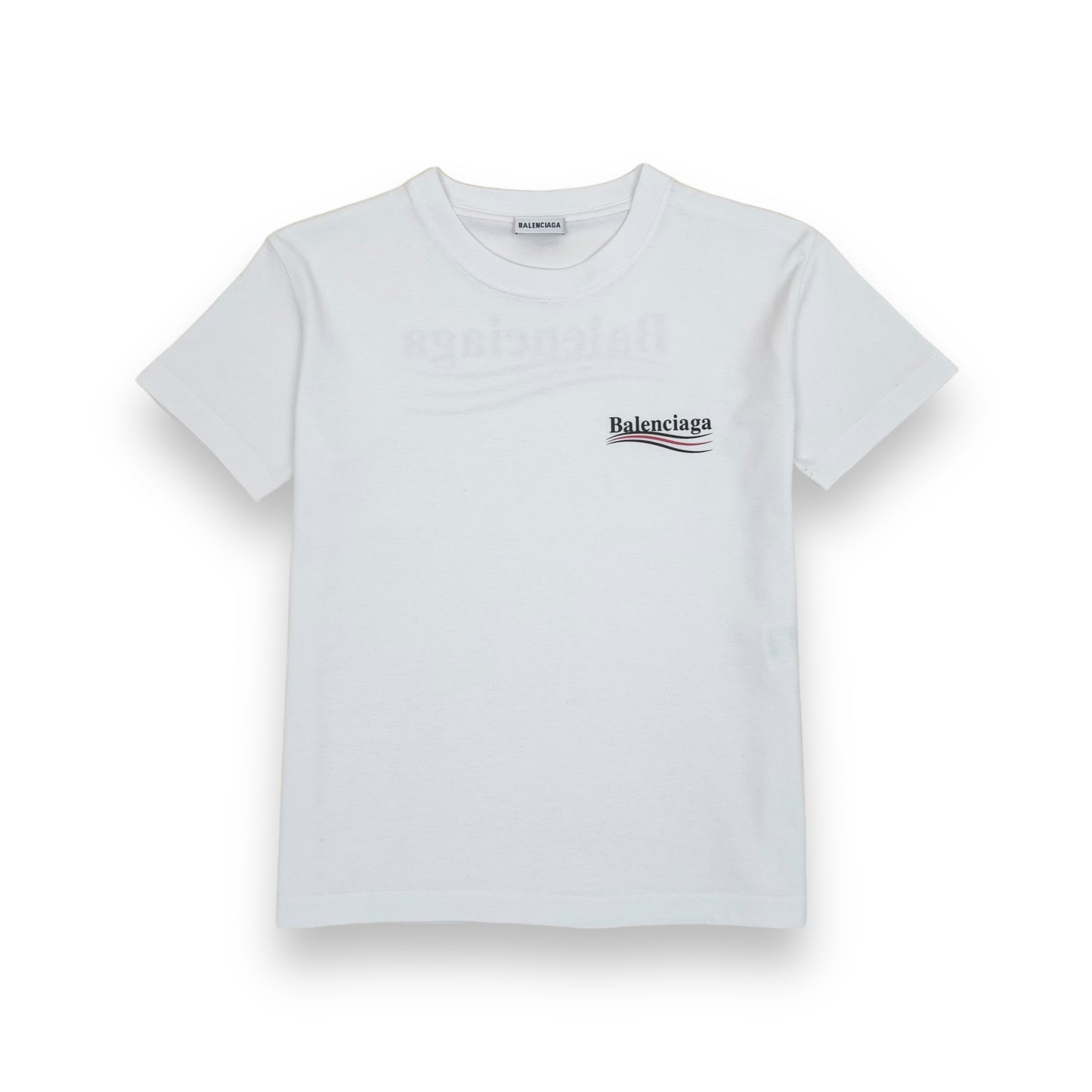 BALENCIAGA POLITICAL LOGO T-SHIRT WHITE L