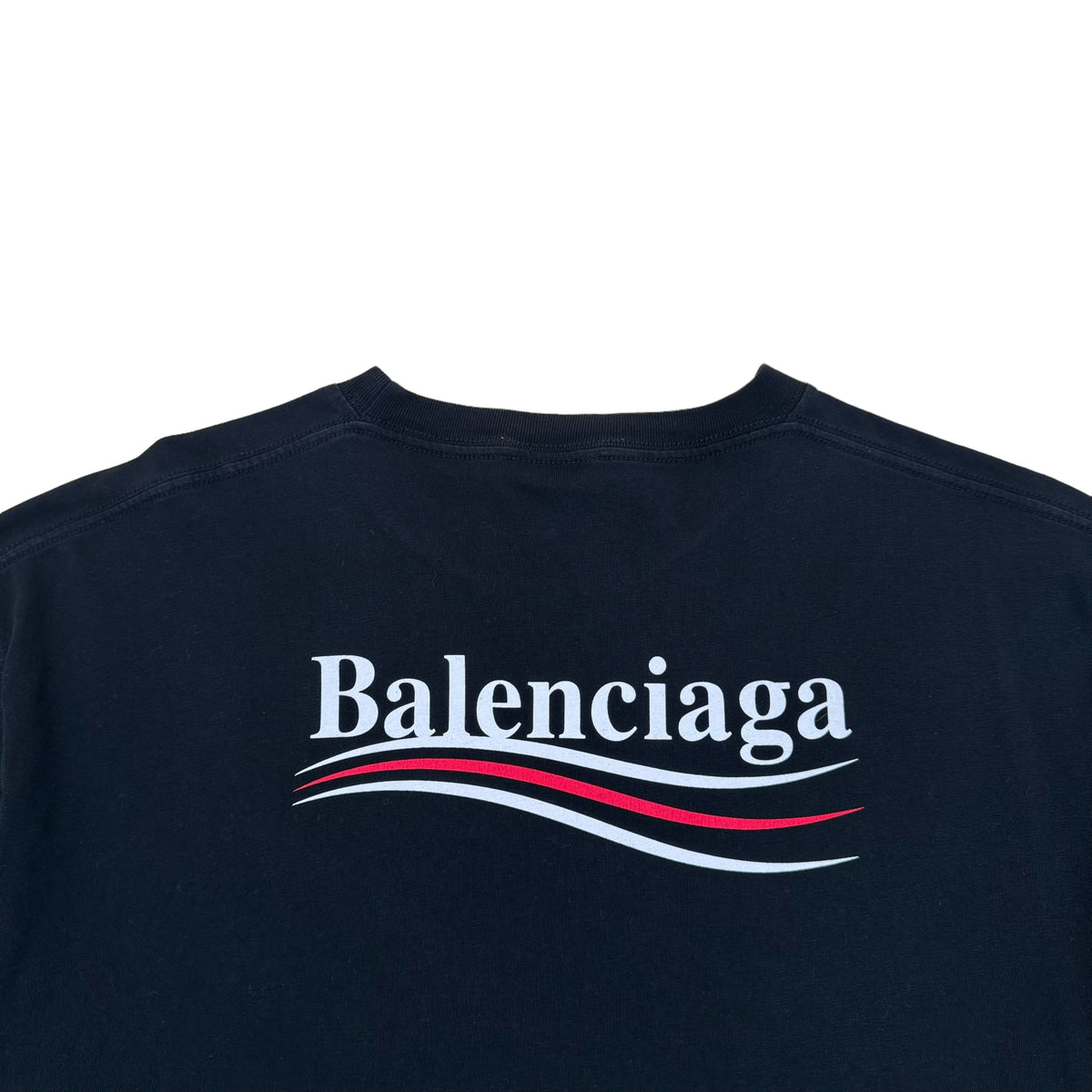 BALENCIAGA POLITICAL LOGO T-SHIRT BLACK M