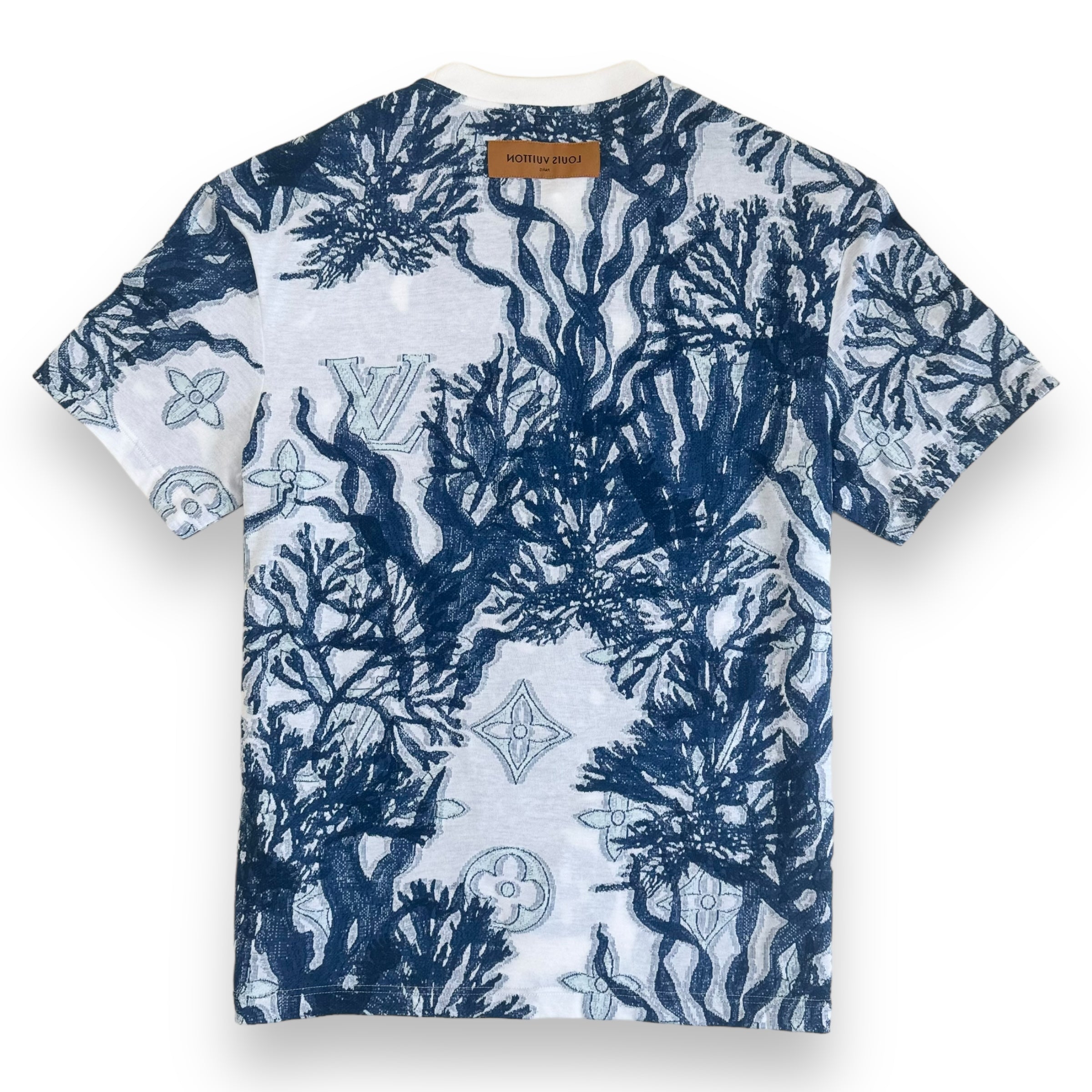 LOUIS VUITTON GRAPHIC COTTON SHORT-SLEEVE T-SHIRT LUXURY BLUE L