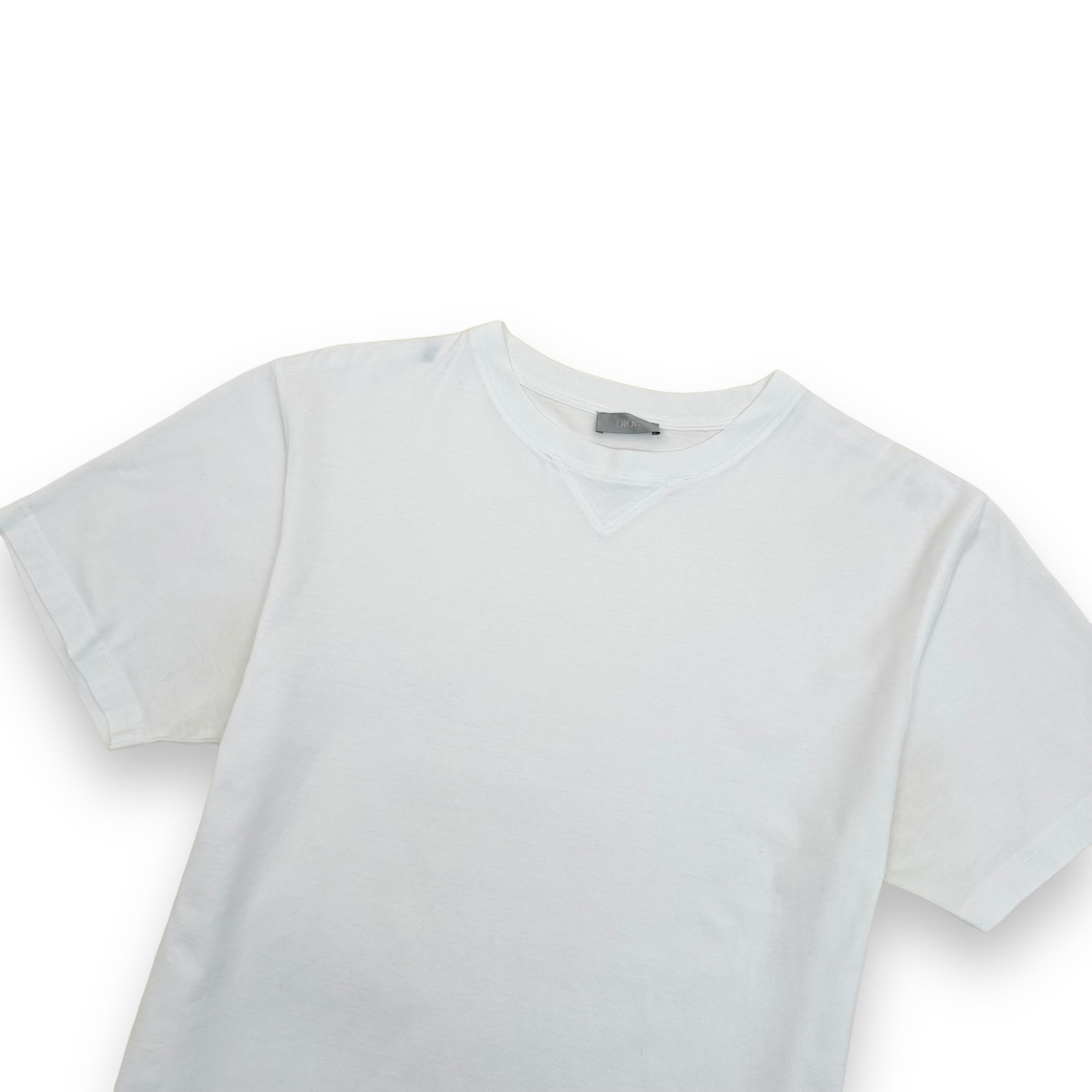 DIOR OBLIQUE LAYERED SILK TRIM T-SHIRT WHITE XL