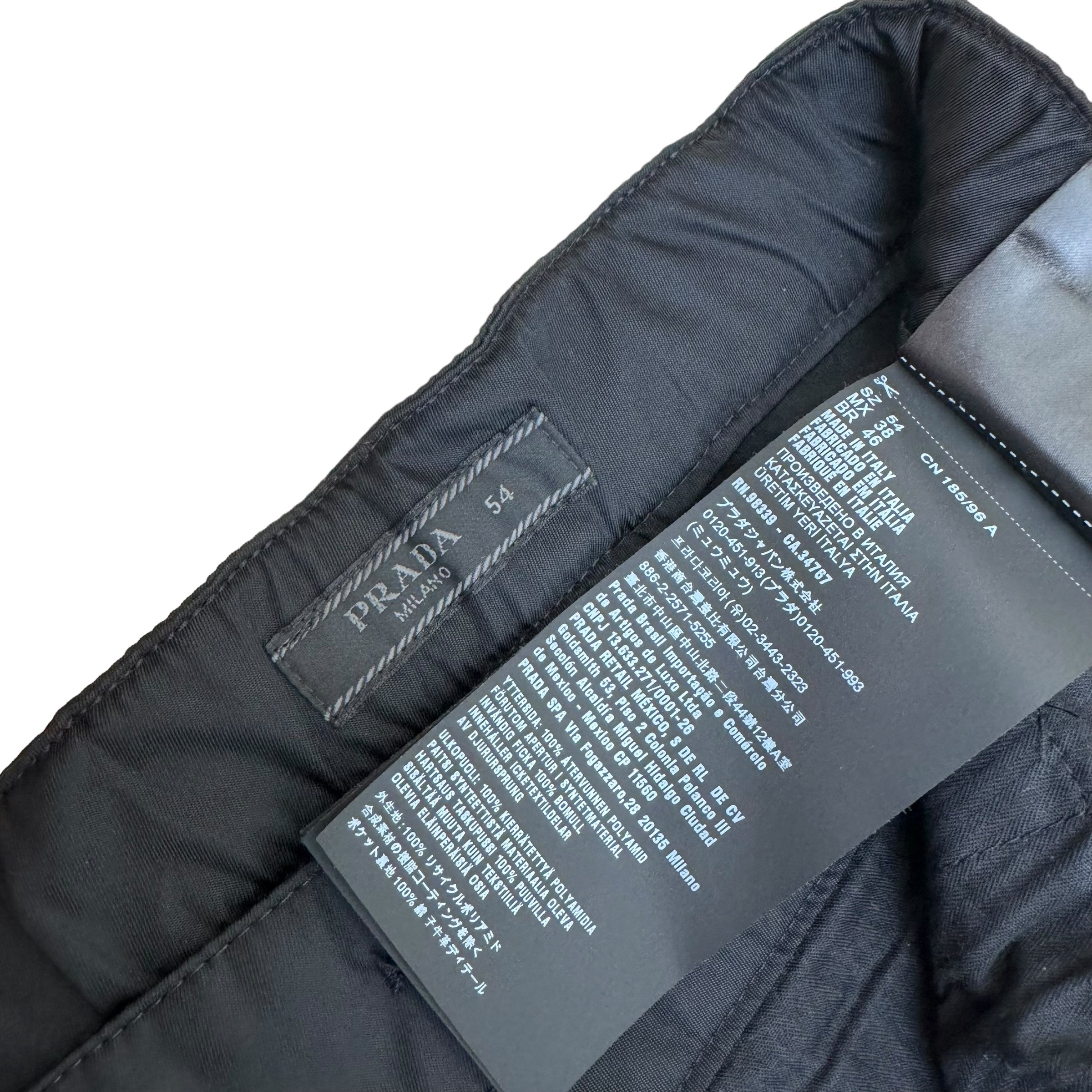 PRADA RE-NYLON GABARDINE TROUSERS BLACK XL