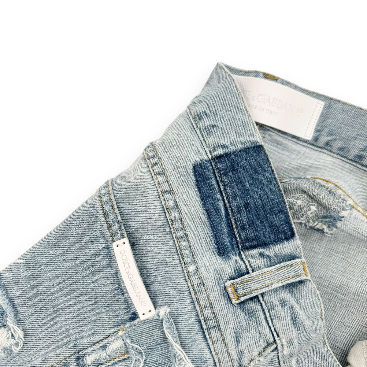 DOLCE & GABBANA DISTRESSED DENIM JEANS BLUE XL