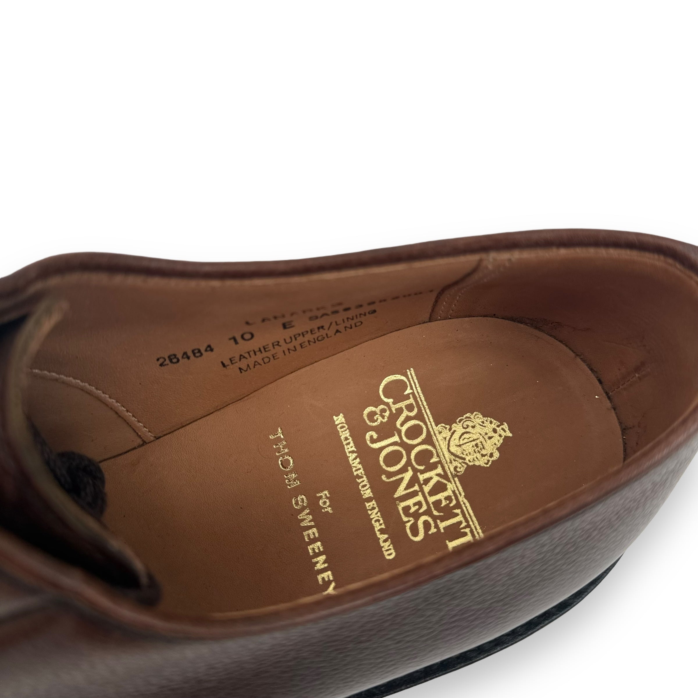 CROCKETT & JONES LACE-UP LEATHER DERBY SHOES BROWN UK10