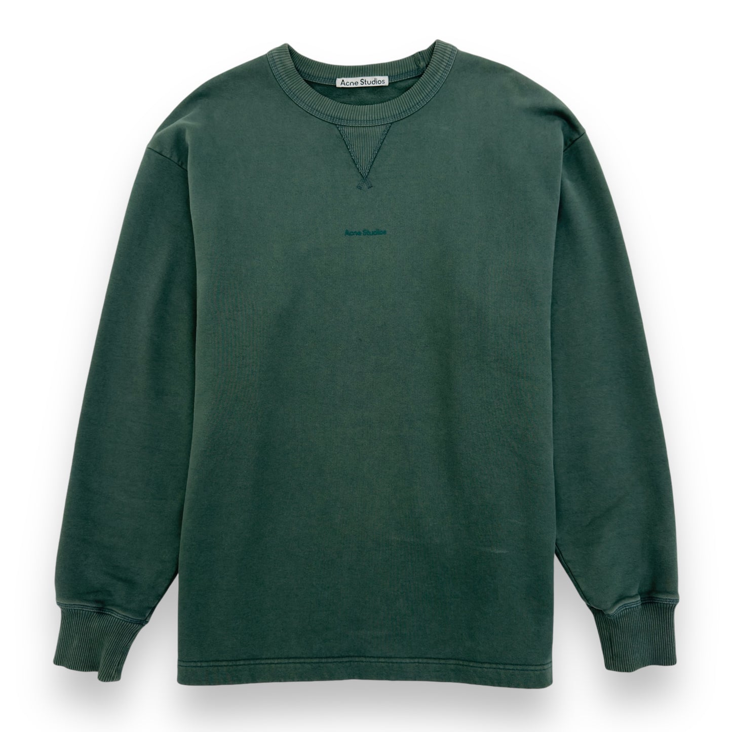 ACNE STUDIOS LOGO CREWNECK SWEATSHIRT FOREST GREEN L