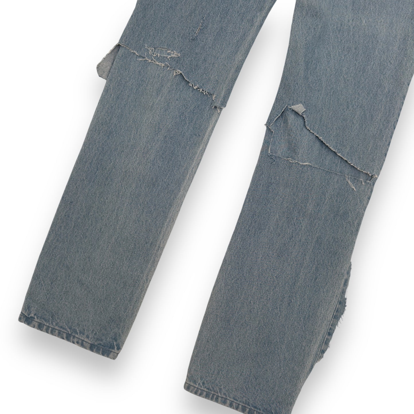 RAF SIMONS SS20 'DESTROYED' DOUBLE LAYERED DENIM JEANS BLUE 33"