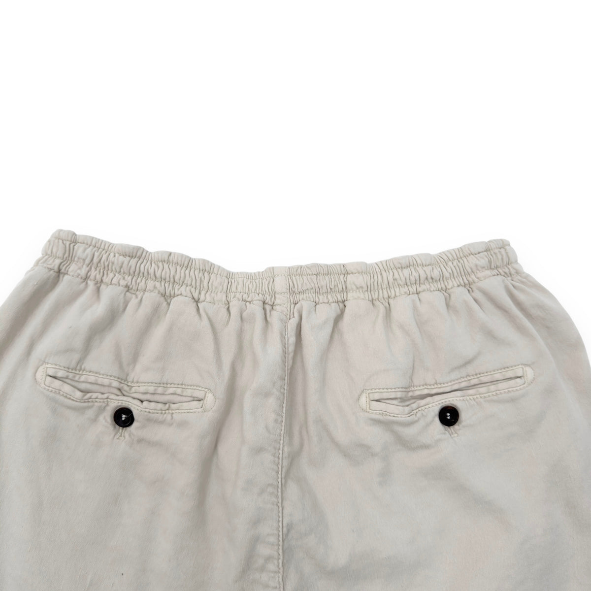 THOM SWEENEY LINEN JERSEY PLEATED SHORTS IVORY W32”