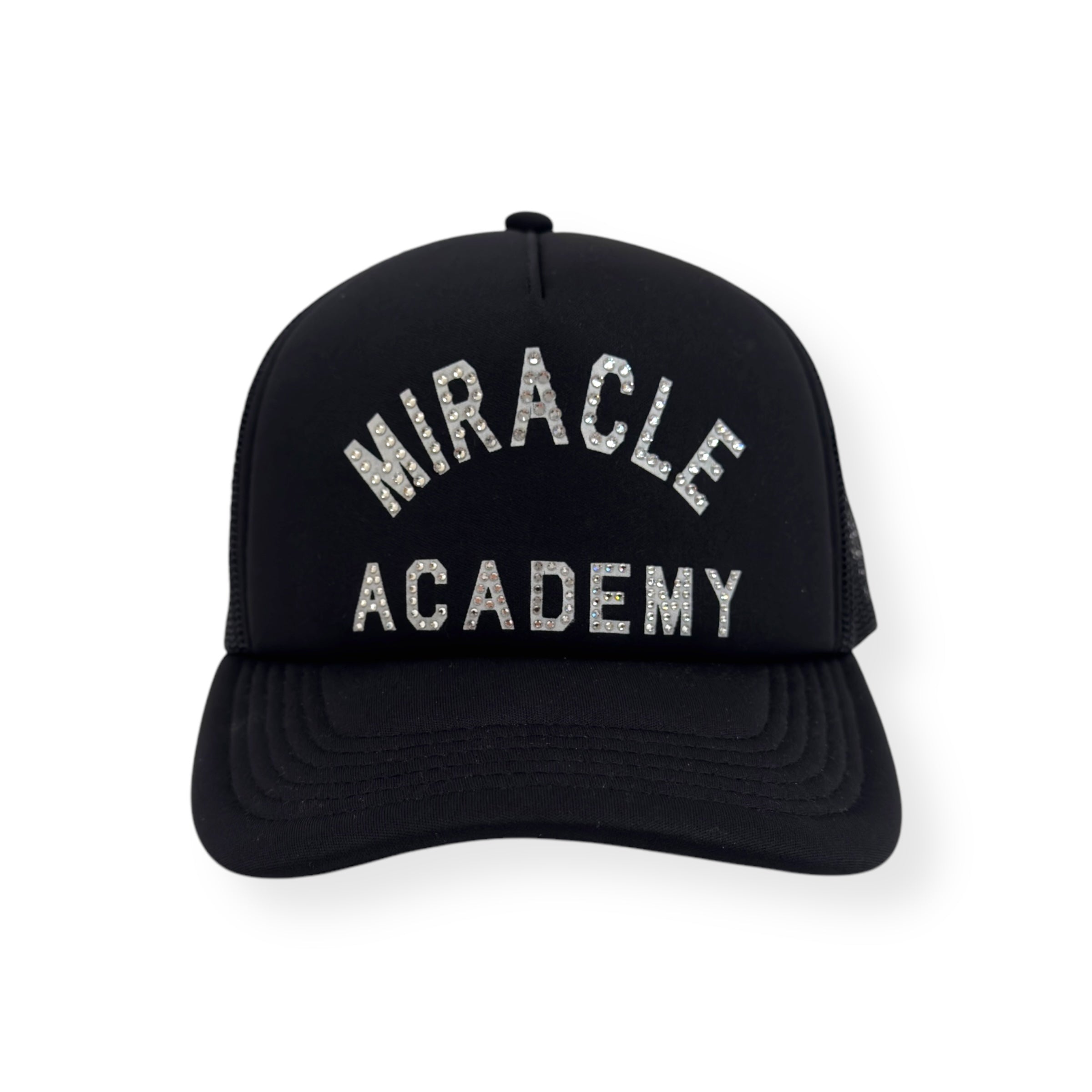 NAHMIAS MIRACLE ACADEMY CRYSTAL EMBELLISHED TRUCKER HAT BLACK O/S