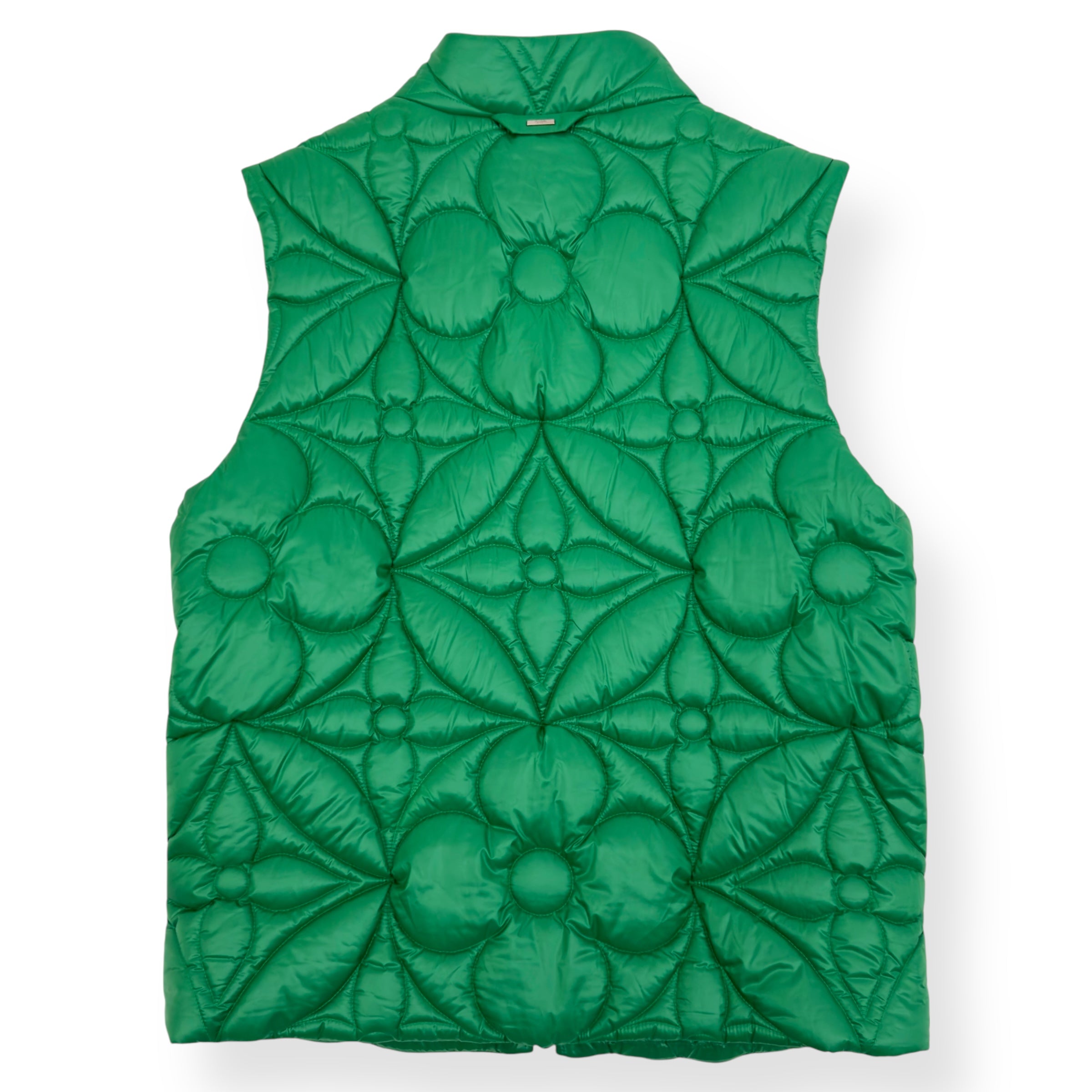 LOUIS VUITTON SS22 LVSE PADDED MONOGRAM FLOWER GILET GREEN 48 / S