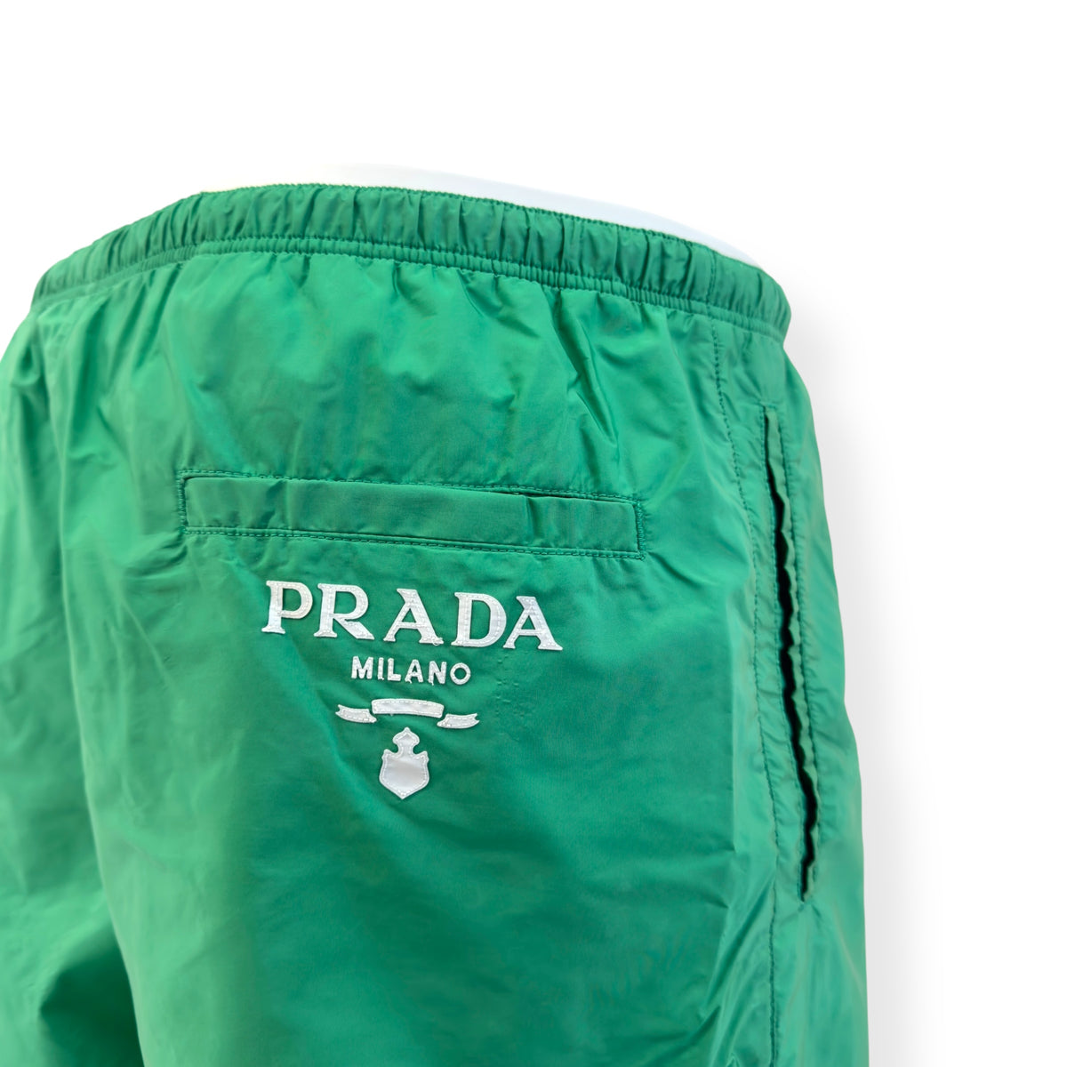 PRADA RE-NYLON SWIM TRUNKS GREEN M