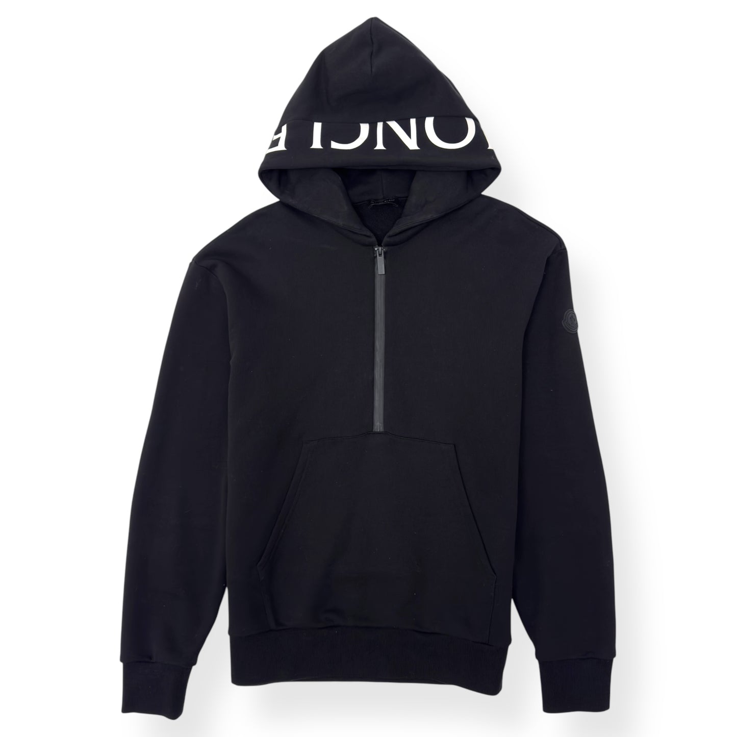 MONCLER LOGO-PRINT HOODIE BLACK M