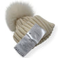 MONCLER WOOL BEANIE WITH POM POM CREAM O/S