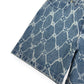LOUIS VUITTON MONOGRAM PRINTED DENIM SHORTS INDIGO BLUE W34” / L