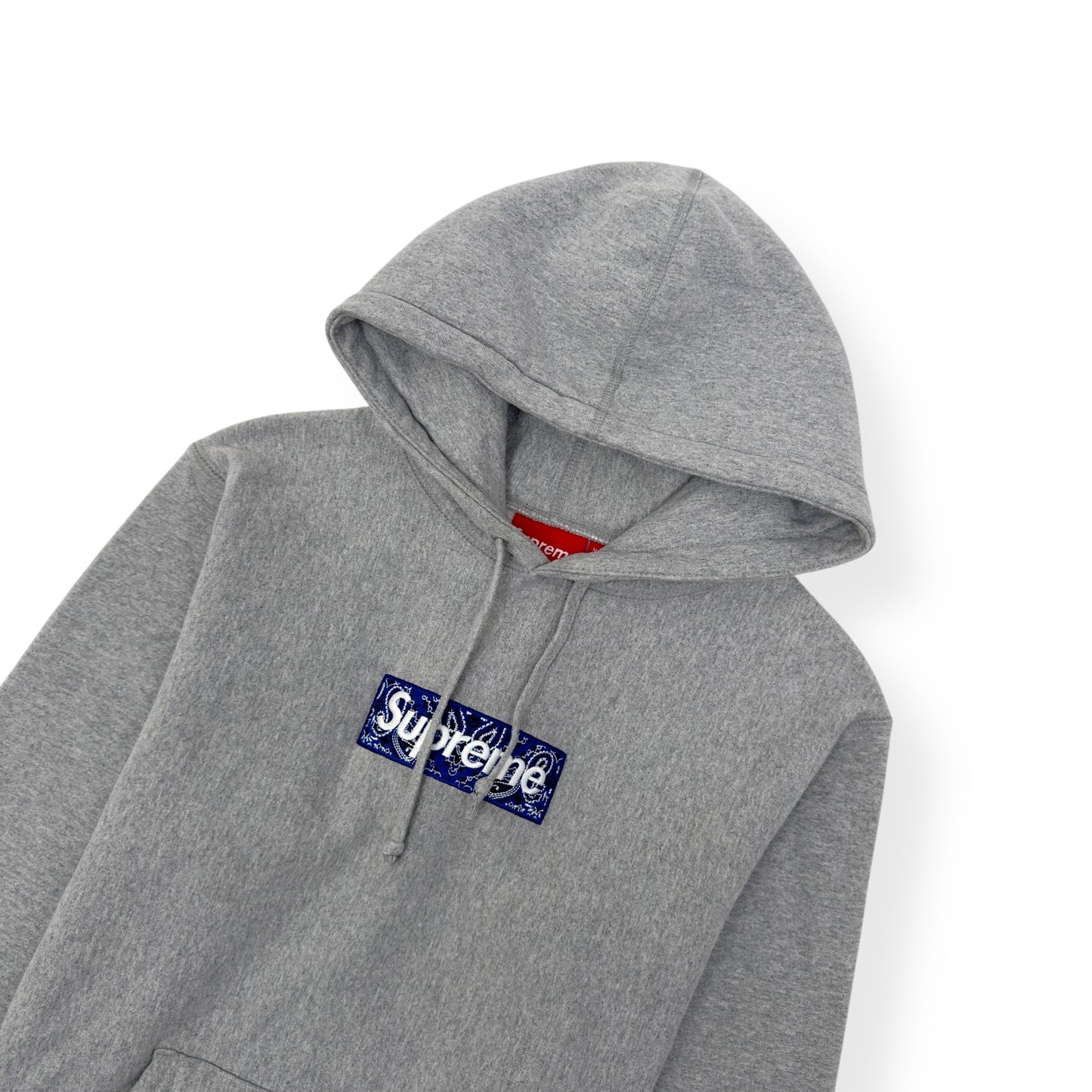 SUPREME BANDANA BOX LOGO HOODIE GREY / BLUE S