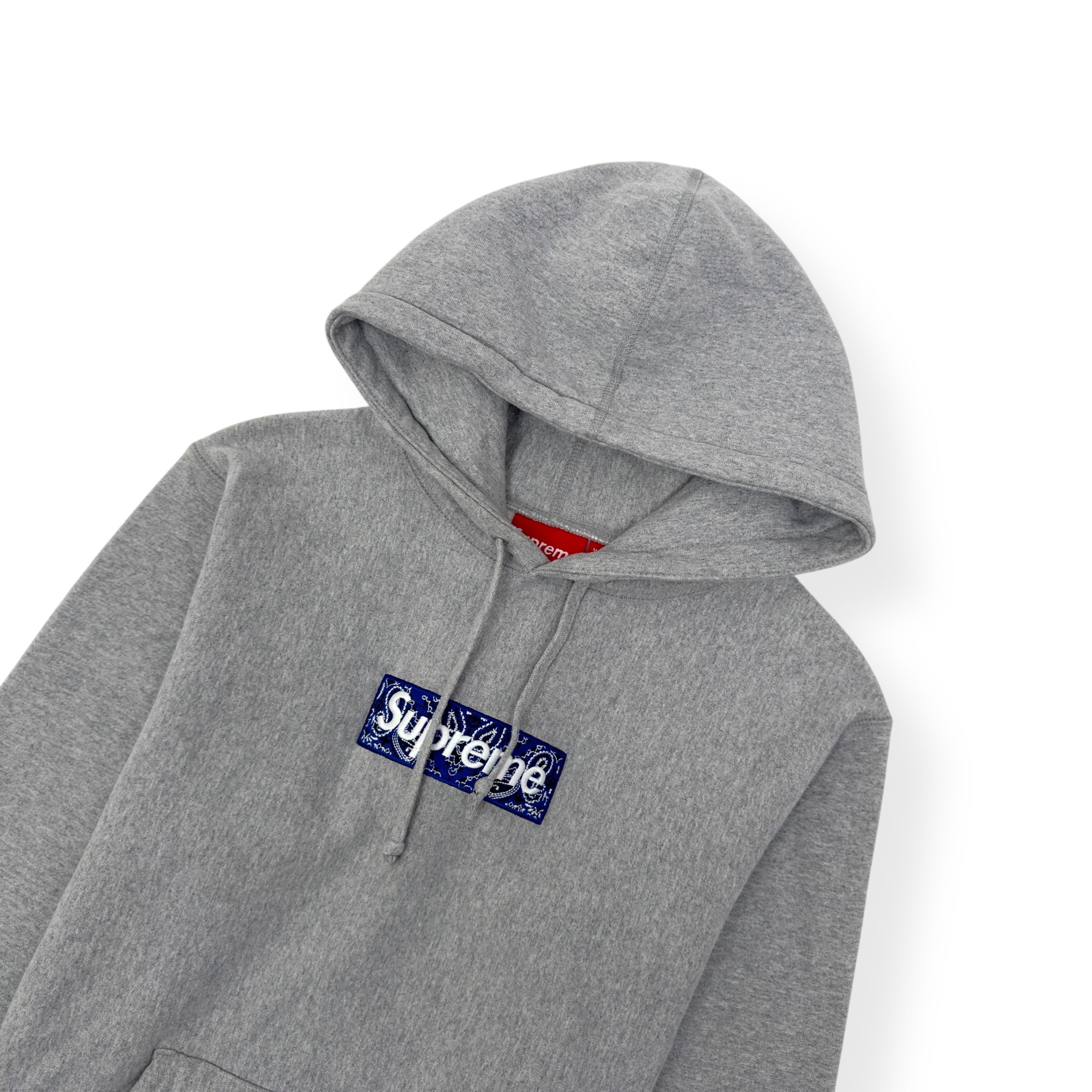 SUPREME BANDANA BOX LOGO HOODIE GREY / BLUE S