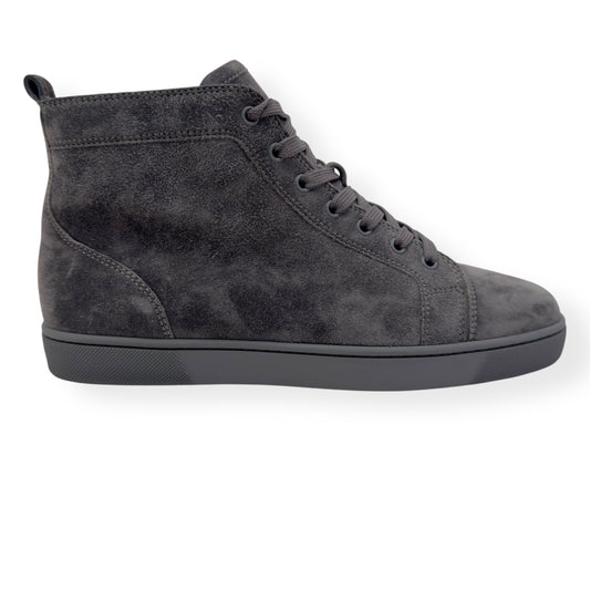 CHRISTIAN LOUBOUTIN SUEDE HIGH-TOP SNEAKERS GREY 43 / UK9