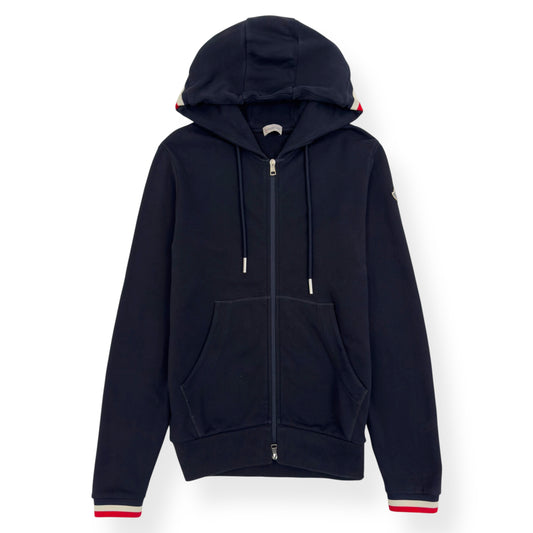 MONCLER MAGLIA ZIP LOGO HOODIE NAVY L