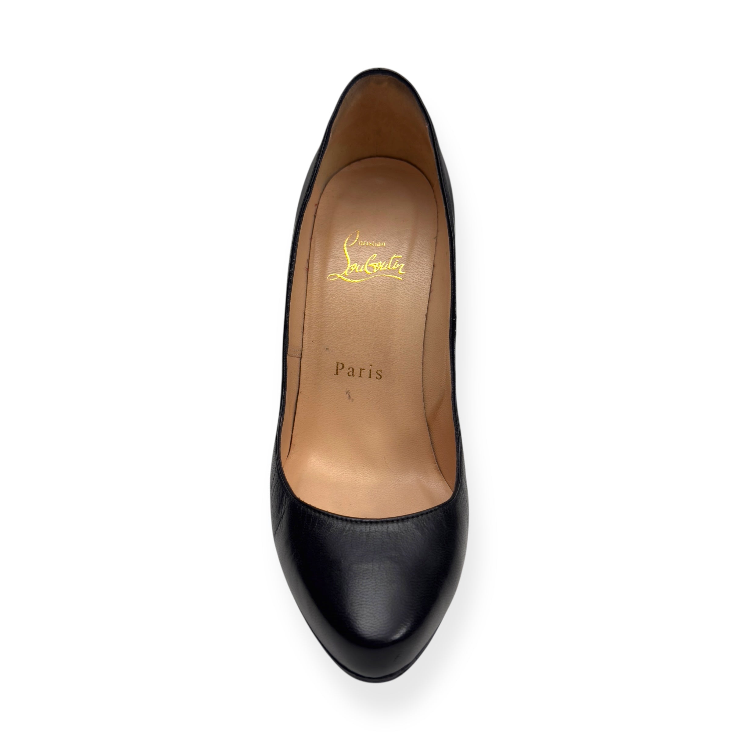 CHRISTIAN LOUBOUTIN LEATHER FIFI SIMPLE HEELS BLACK / RED 36 / UK3