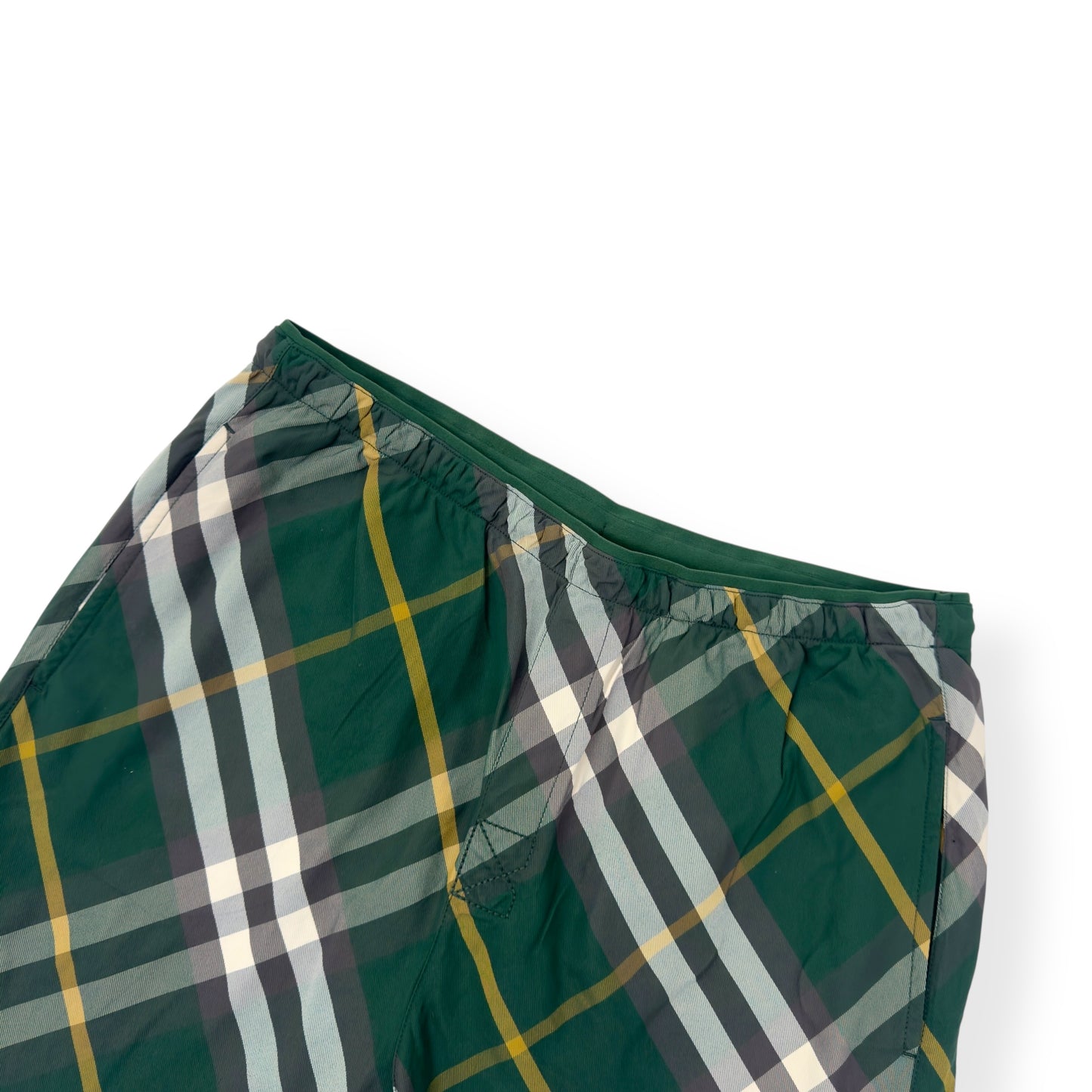 BURBERRY CHECK SWIM SHORTS GREEN S
