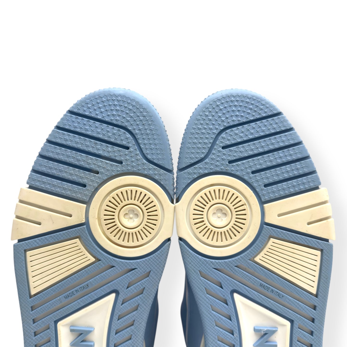 LOUIS VUITTON LV TRAINER BABY BLUE / WHITE UK7