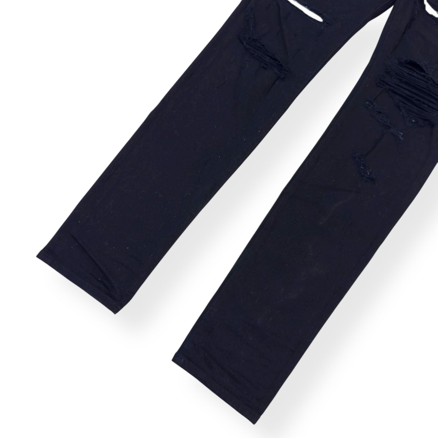 AMIRI MX1 SKINNY SNAKE-PANELLED DENIM JEANS BLACK / WHITE W34”