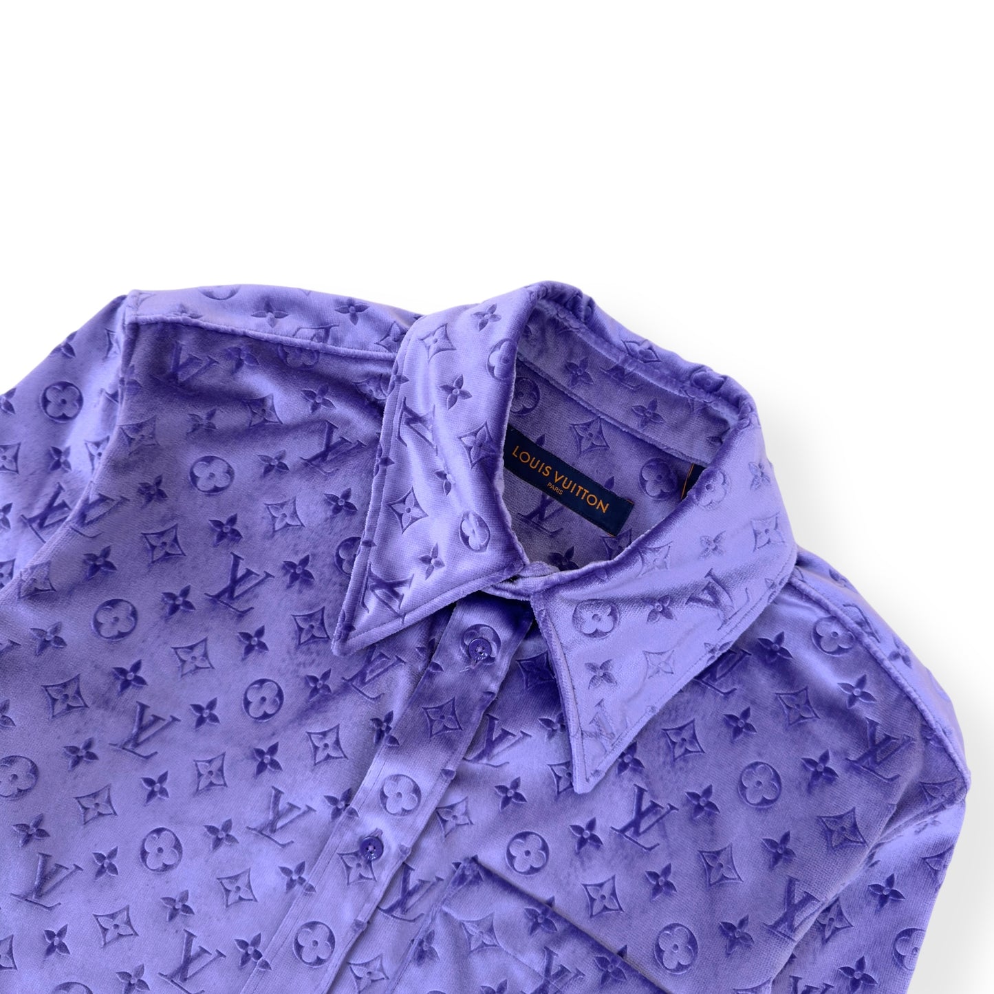 LOUIS VUITTON LV MONOGRAM VELVET SHIRT PURPLE L