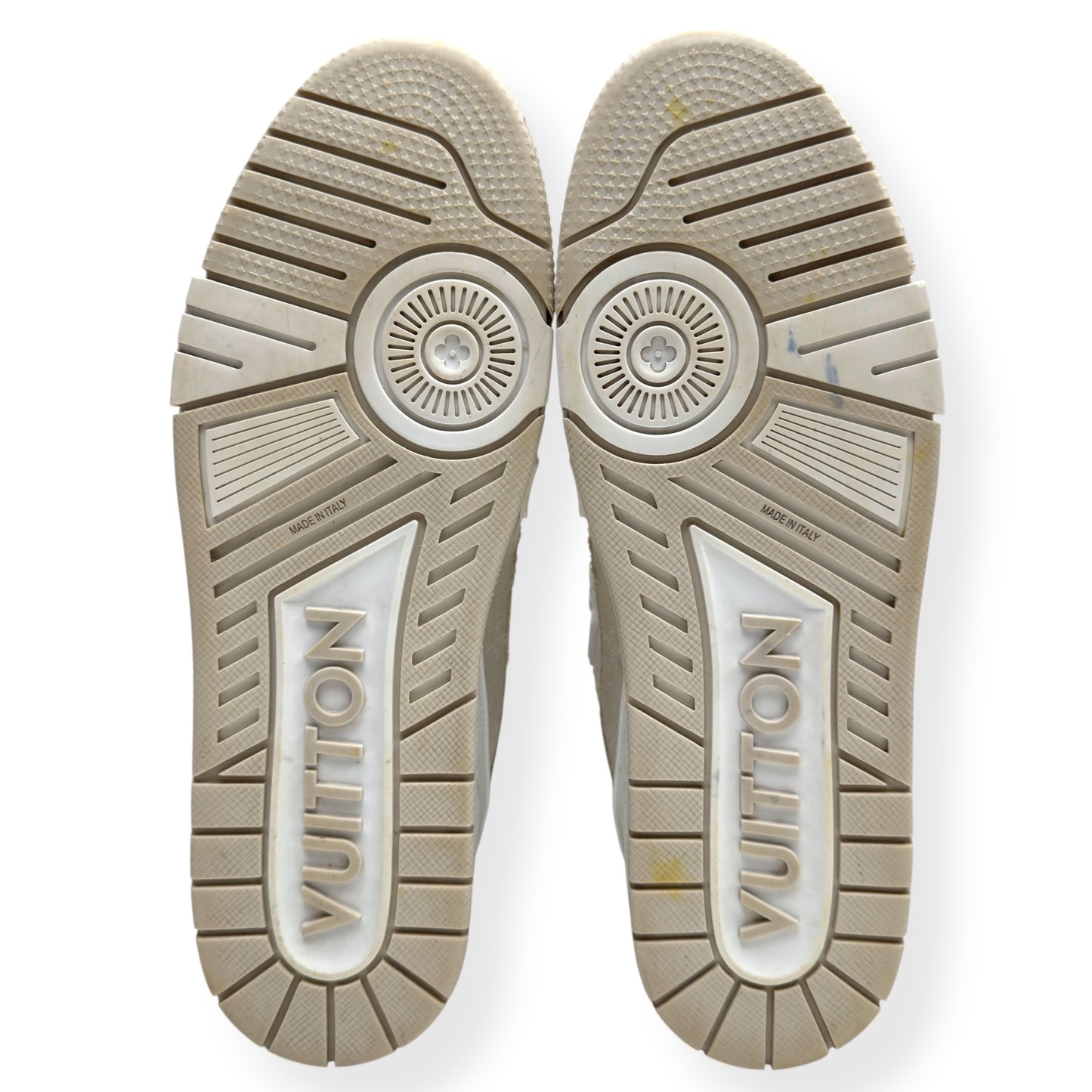 LOUIS VUITTON LV TRAINER BEIGE / WHITE UK10