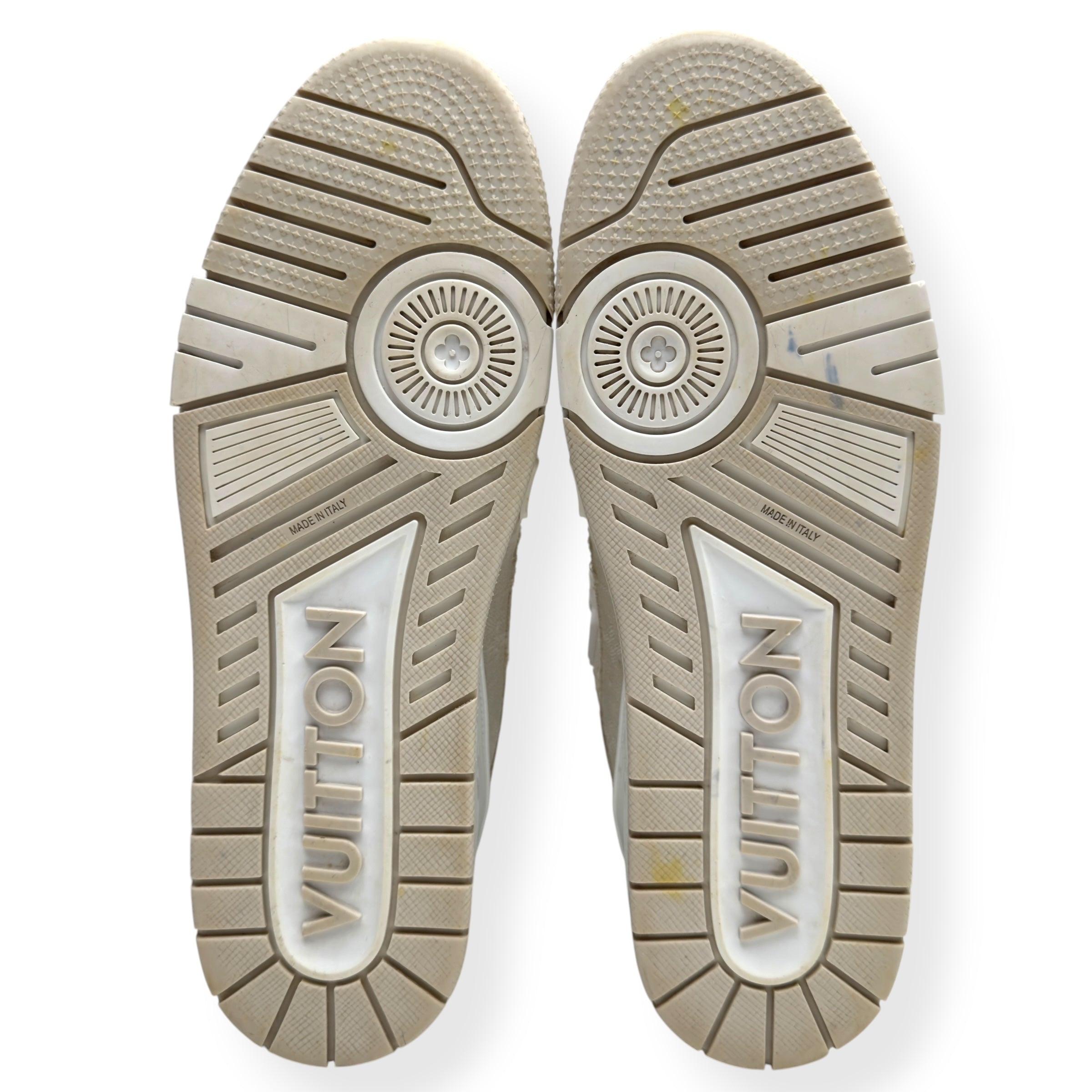 LOUIS VUITTON LV TRAINER BEIGE / WHITE UK10