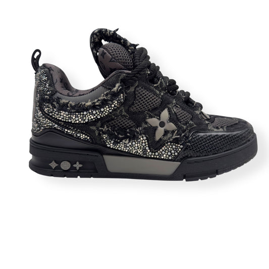 LOUIS VUITTON SWAROVSKI LV SKATE SNEAKER BLACK UK7