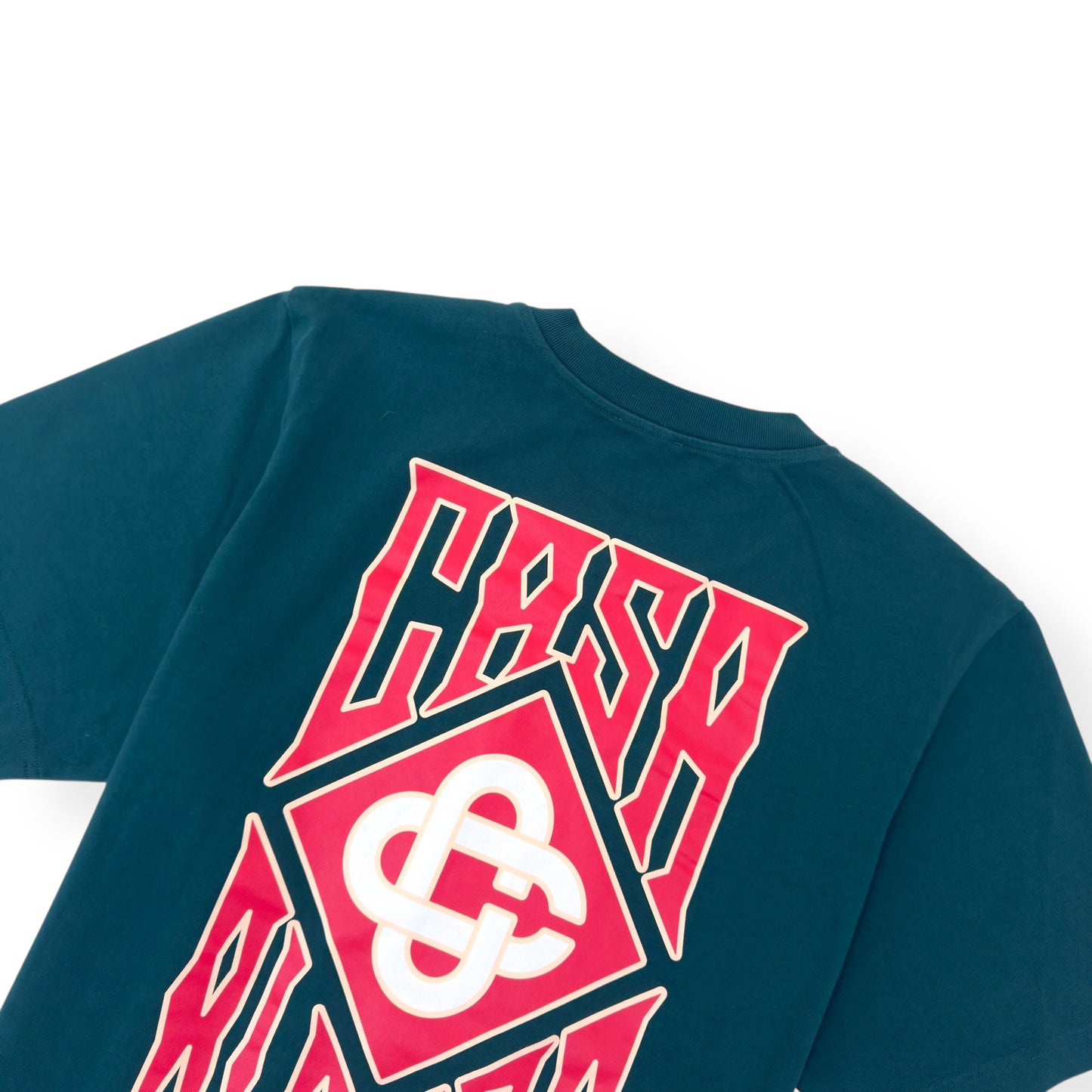 CASABLANCA GOTHIC STACKED LOGO T-SHIRT GREEN L