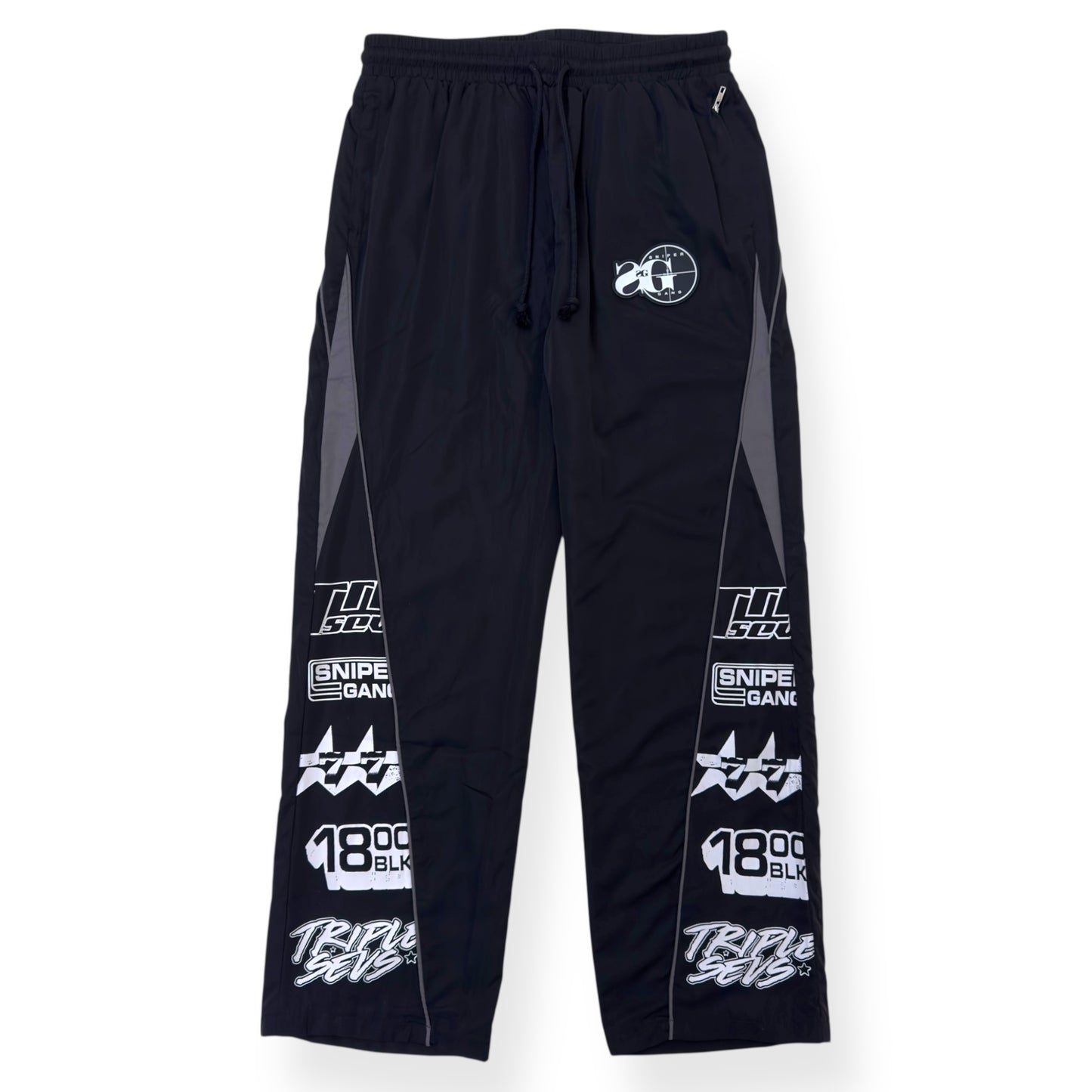SNIPER GANG SG X 777 TRACK PANTS BLACK / WHITE L