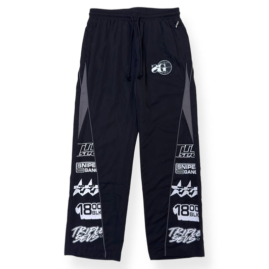 SNIPER GANG SG X 777 TRACK PANTS BLACK / WHITE L