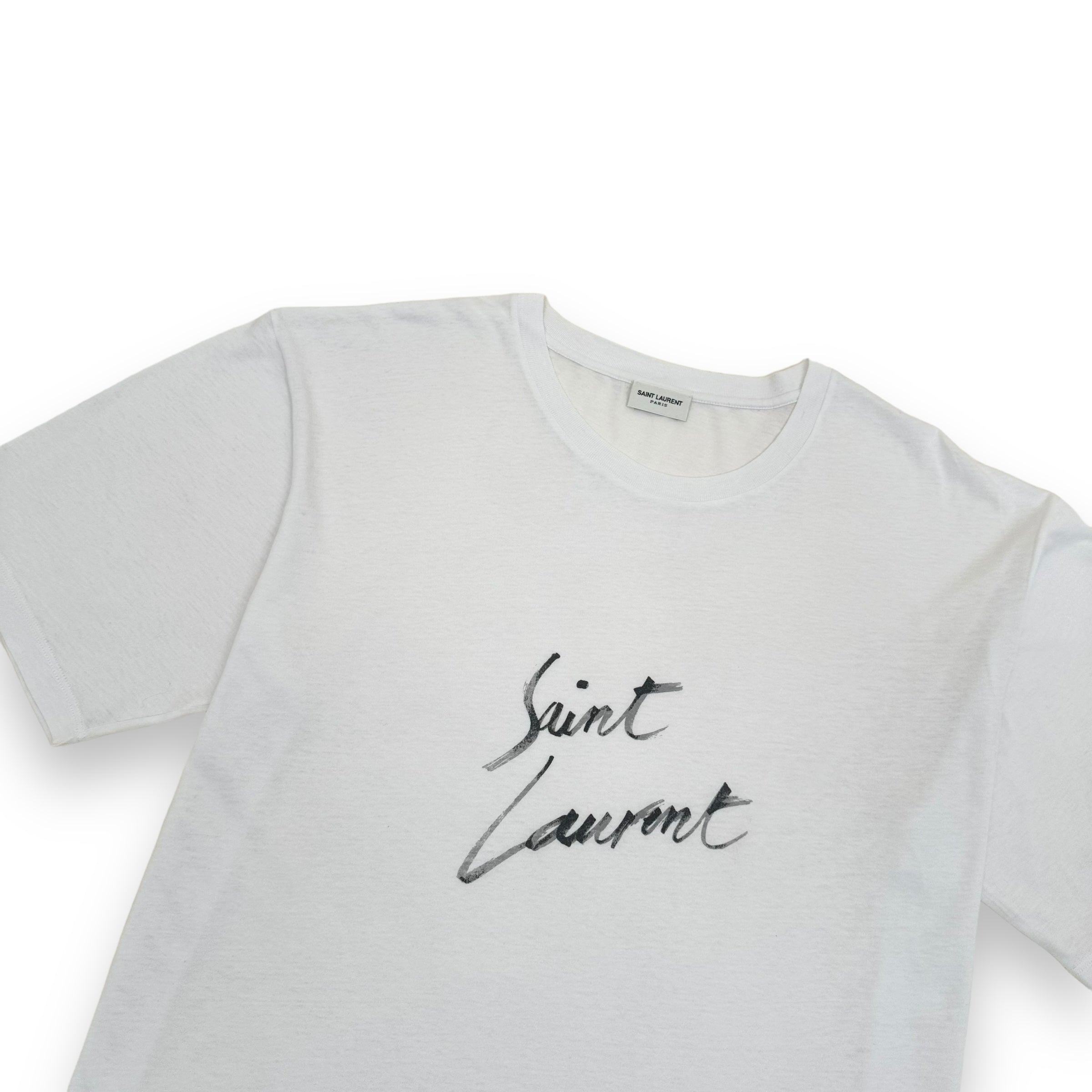SAINT LAURENT LOGO PRINT T-SHIRT WHITE M