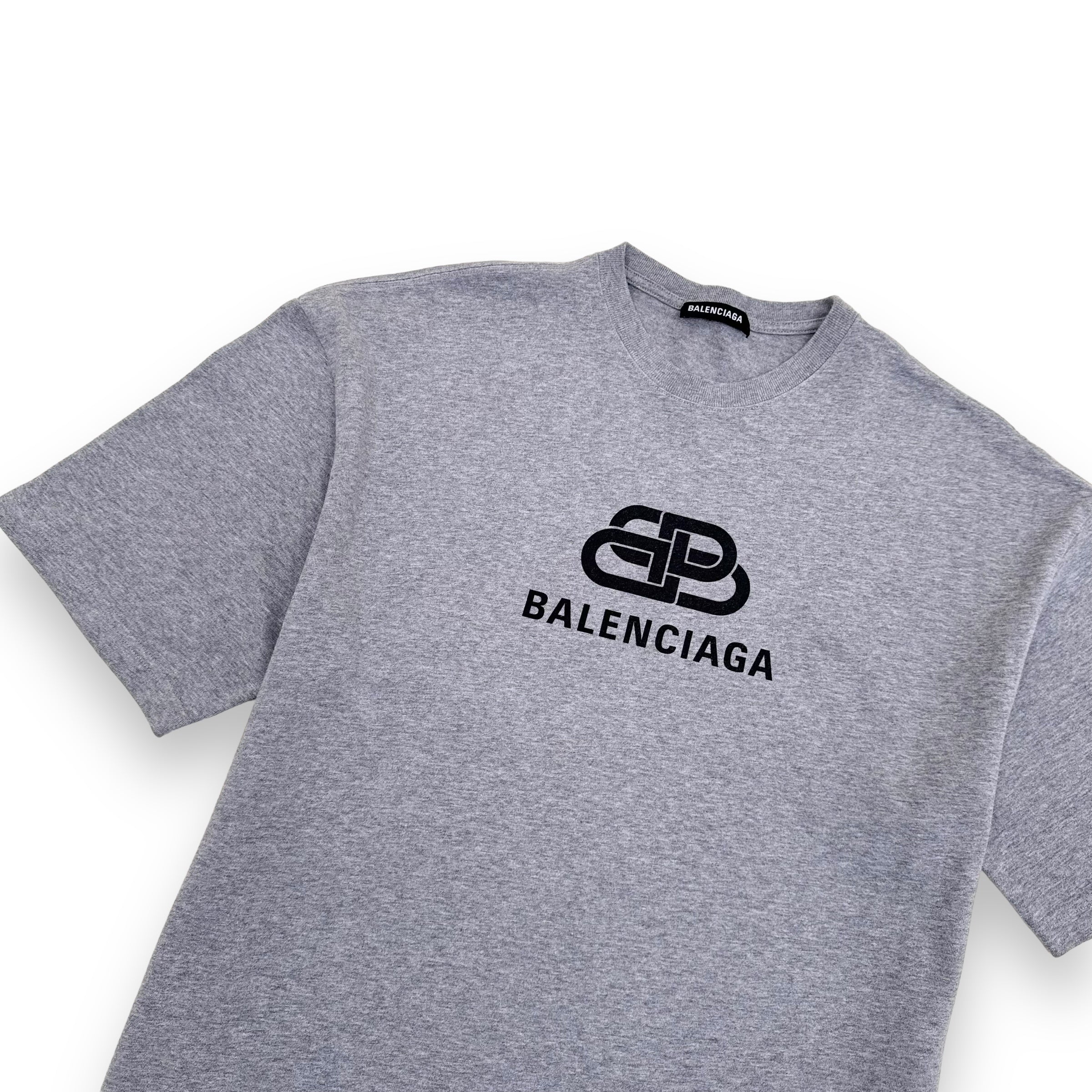 BALENCIAGA INTERLOCK LOGO T-SHIRT GREY M