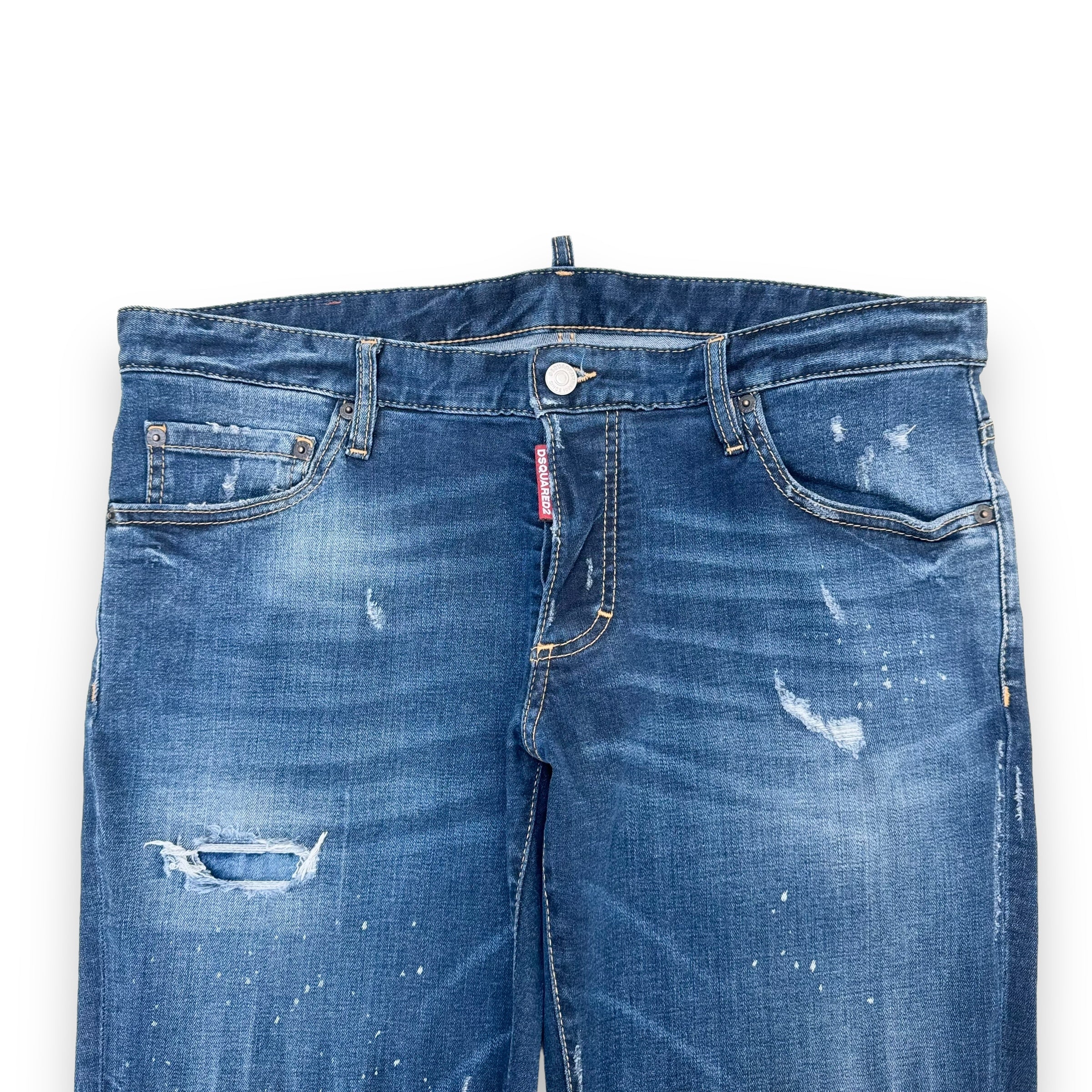 DSQUARED2 DISTRESSED DENIM JEANS NAVY BLUE XL