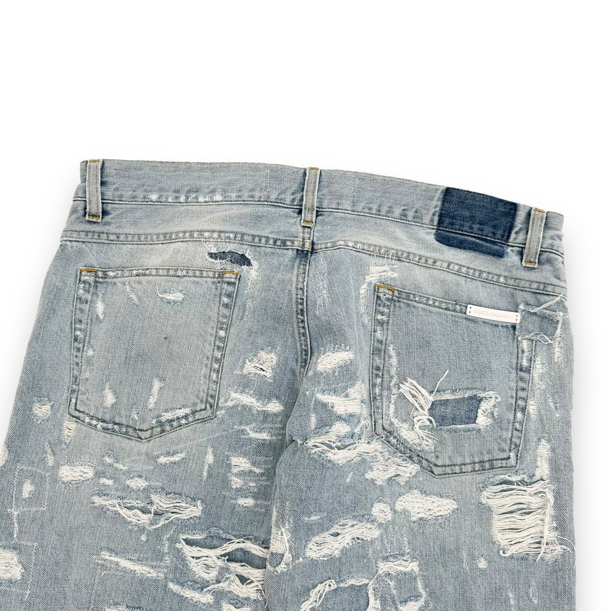 DOLCE & GABBANA DISTRESSED DENIM JEANS BLUE XL
