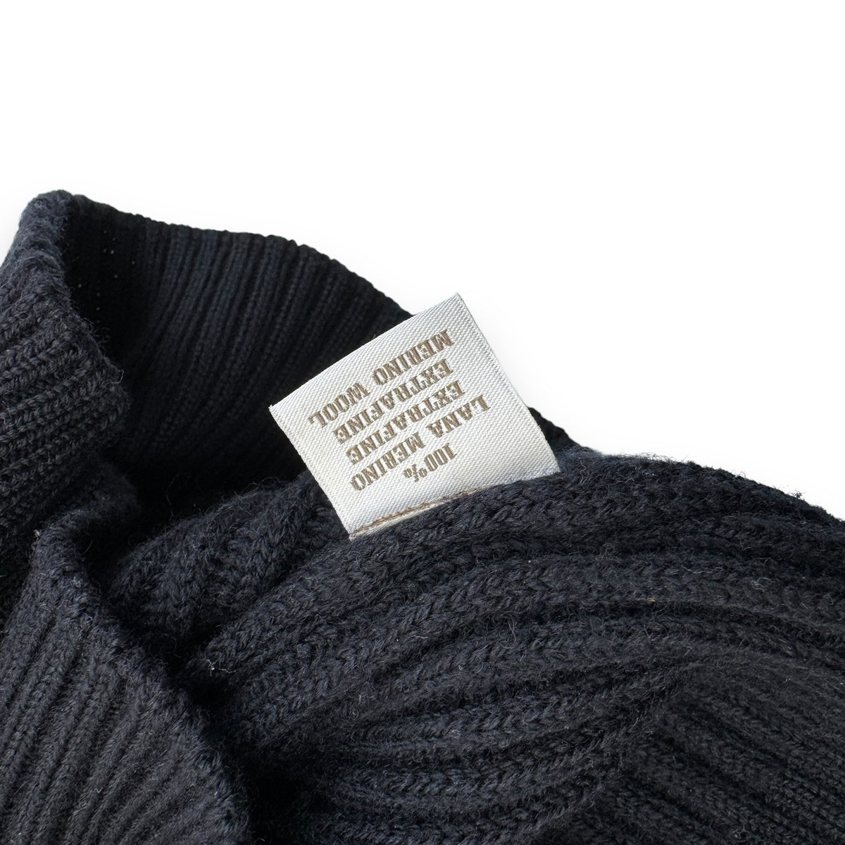 THOM SWEENEY MERINO WOOL RIBBED CREWNECK SWEATER NAVY M