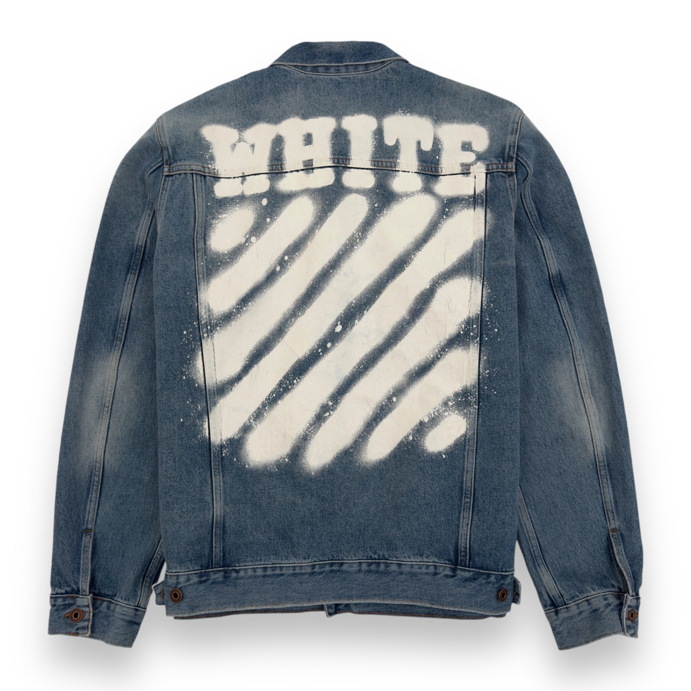 OFF-WHITE SPRAY PAINT DENIM JACKET BLUE M