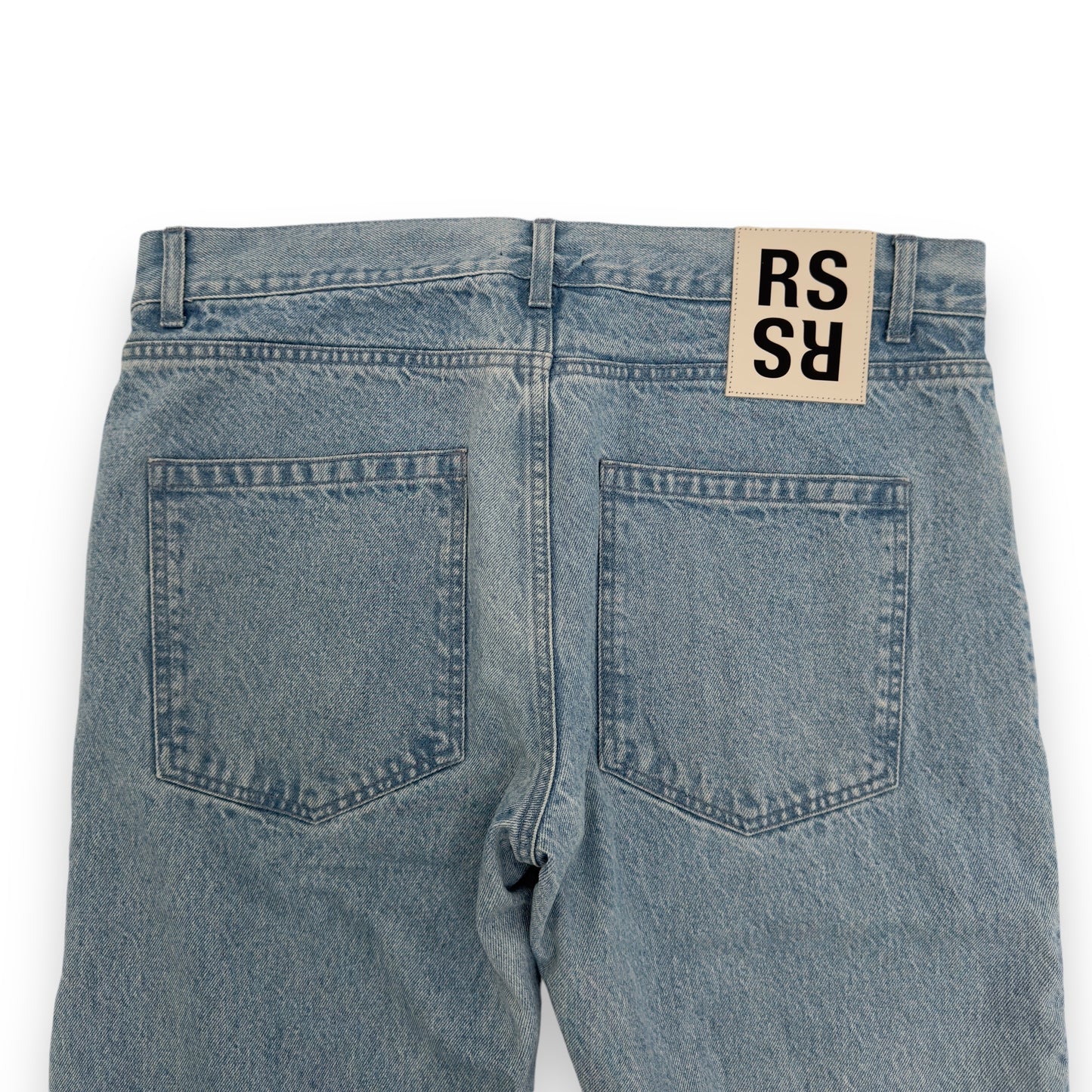 RAF SIMONS SS20 'DESTROYED' DOUBLE LAYERED DENIM JEANS BLUE 33"