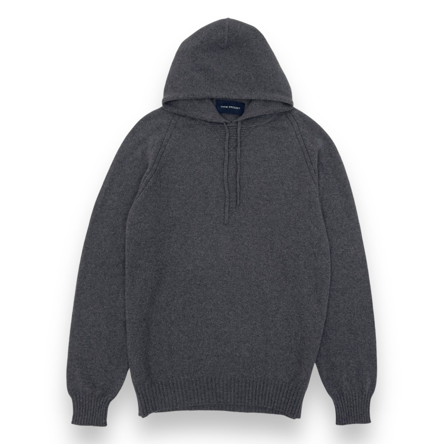 THOM SWEENEY CASHMERE PULLOVER HOODIE GREY L