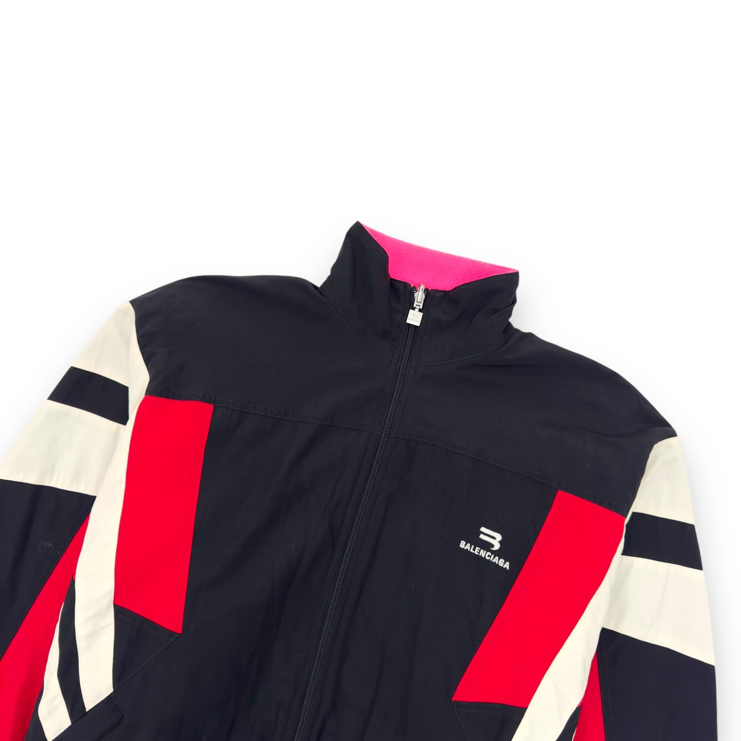 BALENCIAGA OVERSIZED REVERSIBLE SPORTY B JACKET PINK / BLACK M