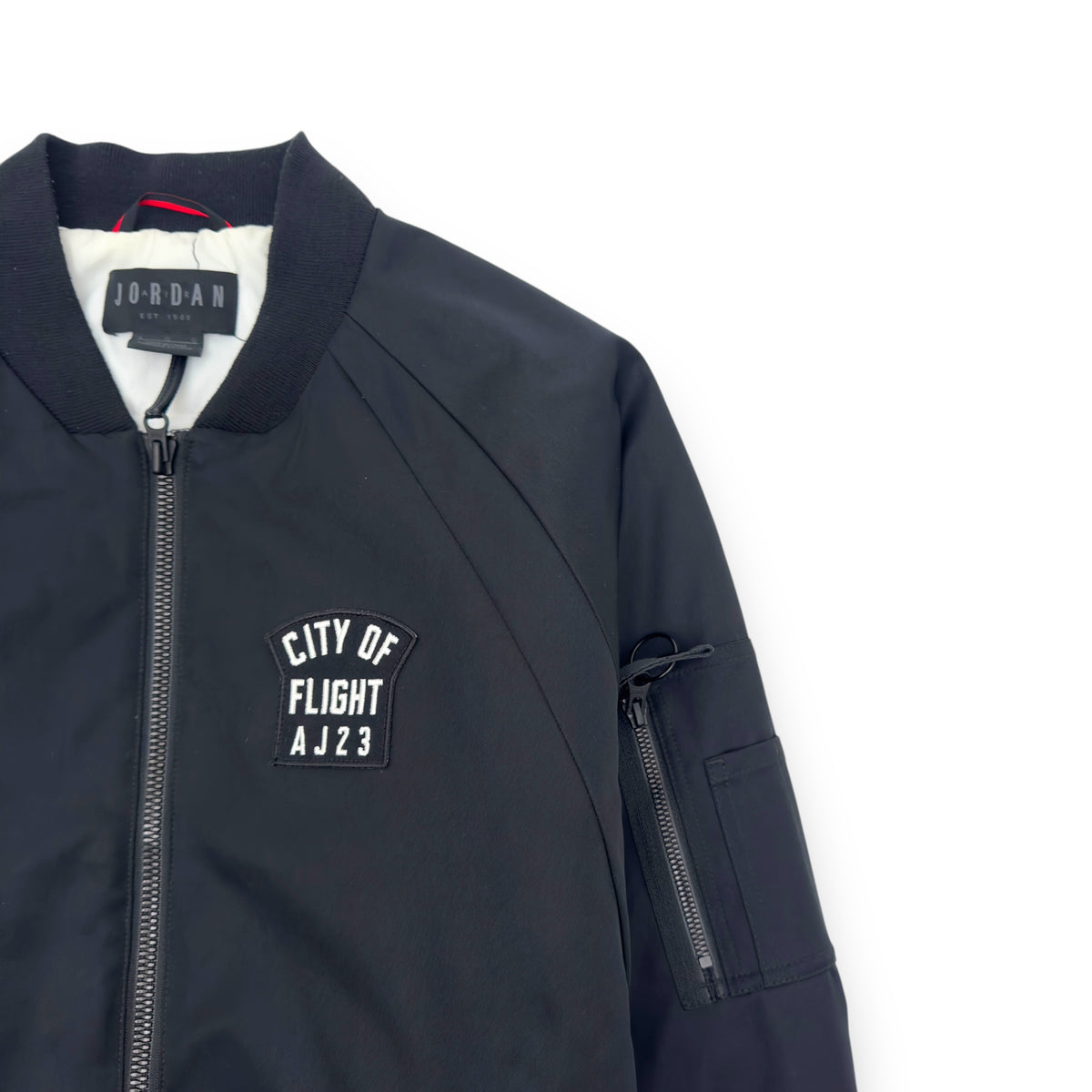 NIKE JORDAN CITY OF FLIGHT MA-1 BOMBER JACKET BLACK / WHITE L