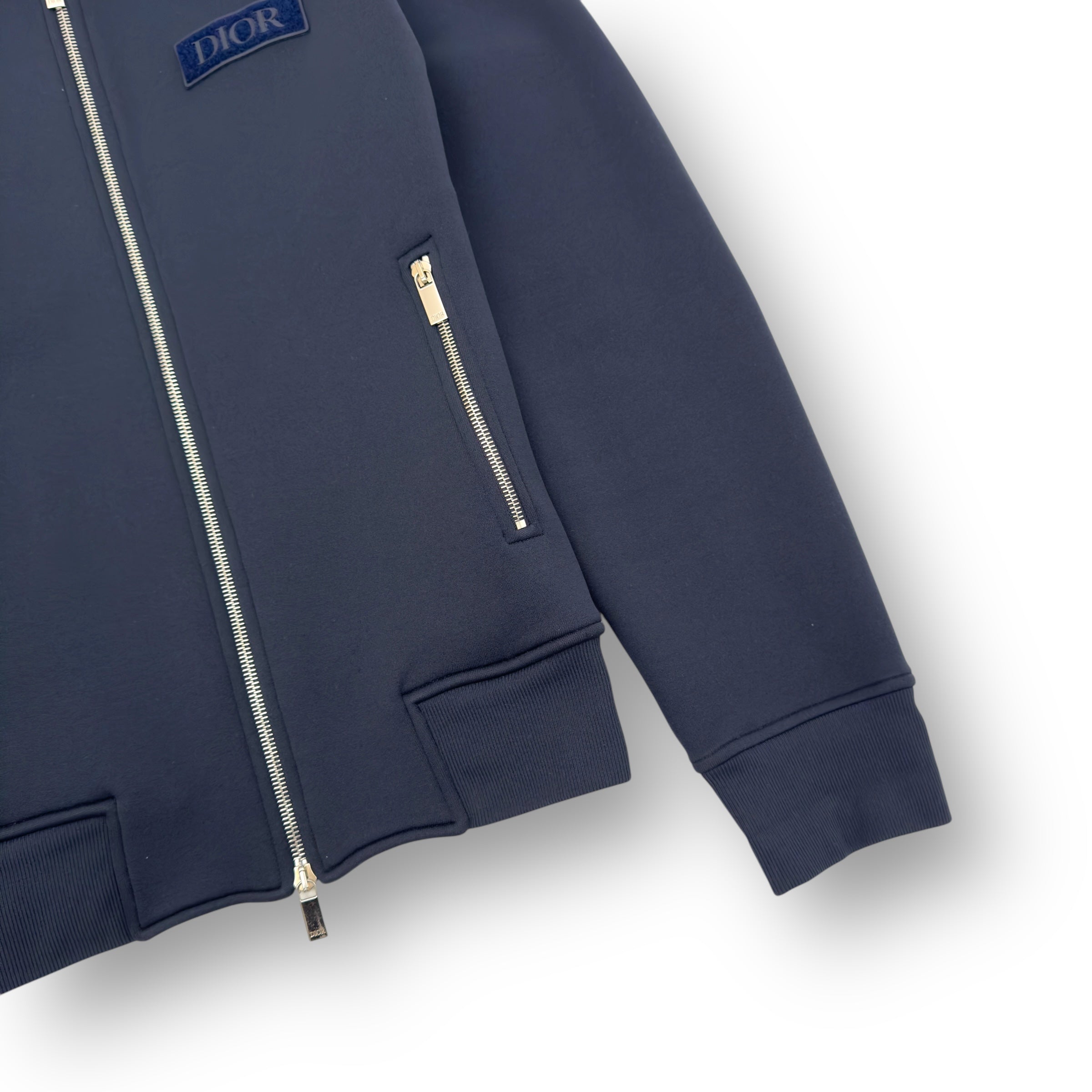 DIOR TECHNICAL FABRIC TRACK JACKET NAVY M