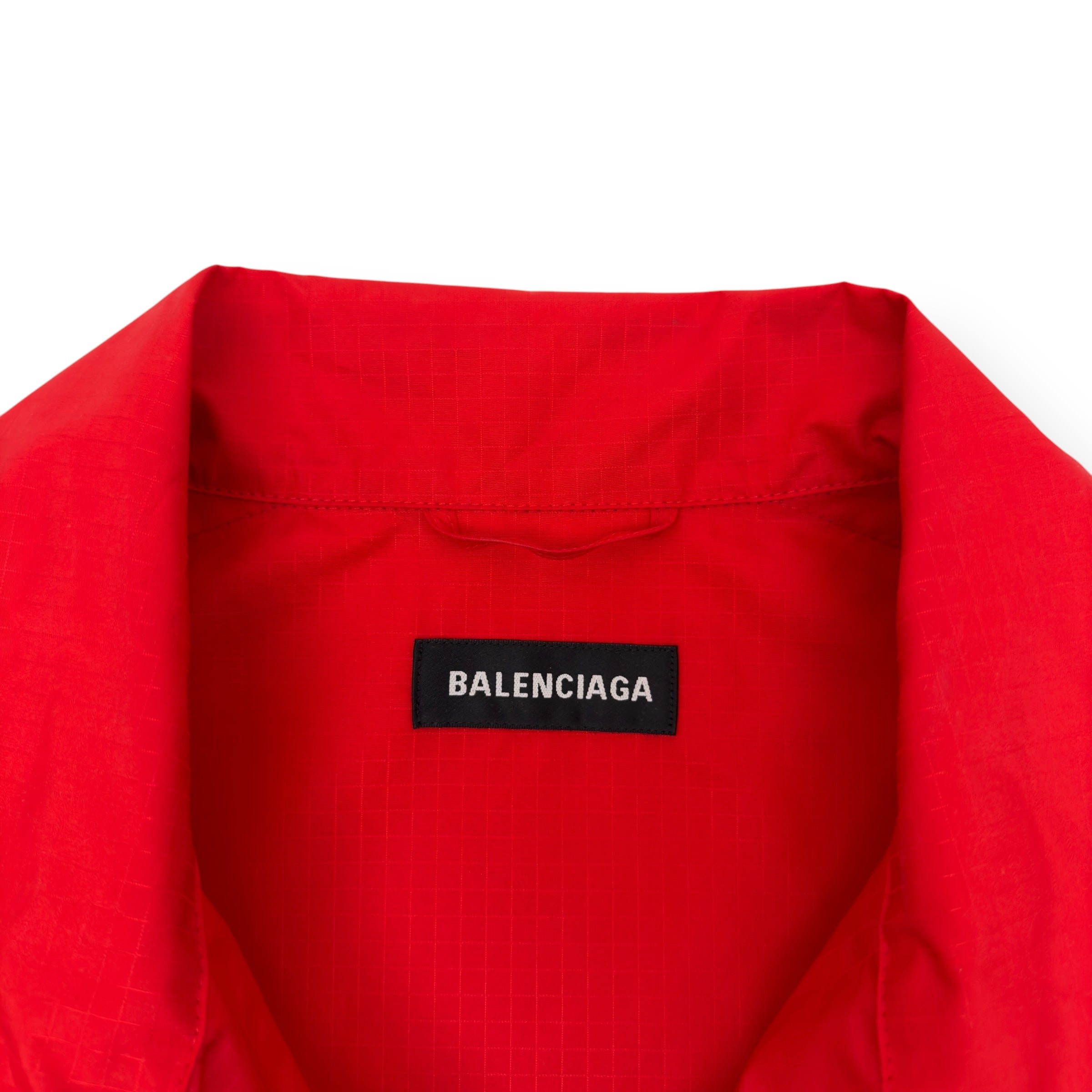 BALENCIAGA RIPSTOP OVERSIZED WINDBREAKER JACKET RED / BLUE / BLACK FR48 / M