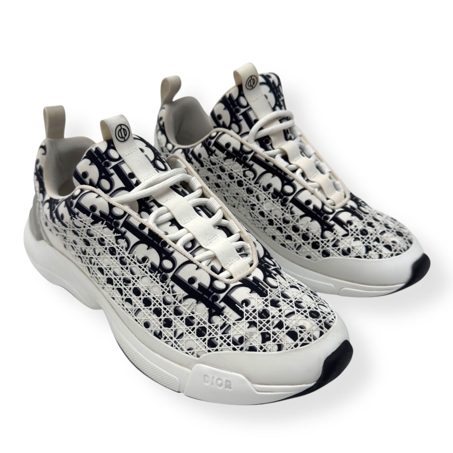 DIOR B24 OBLIQUE CANNAGE MOTIF SNEAKER WHITE / BLACK 43 / UK9